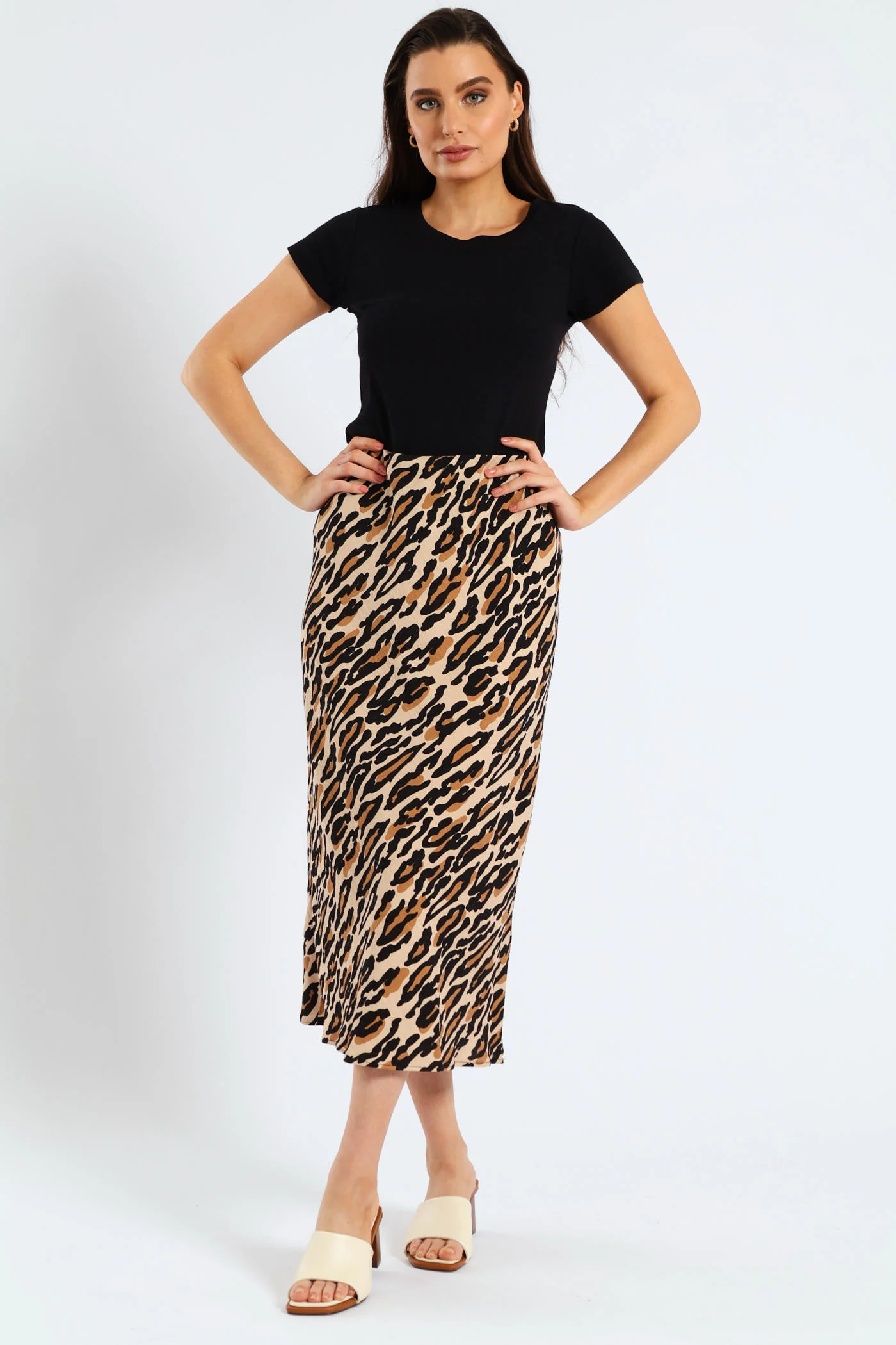Pull On Bias Cut Midi Skirt - Multi - Image 5