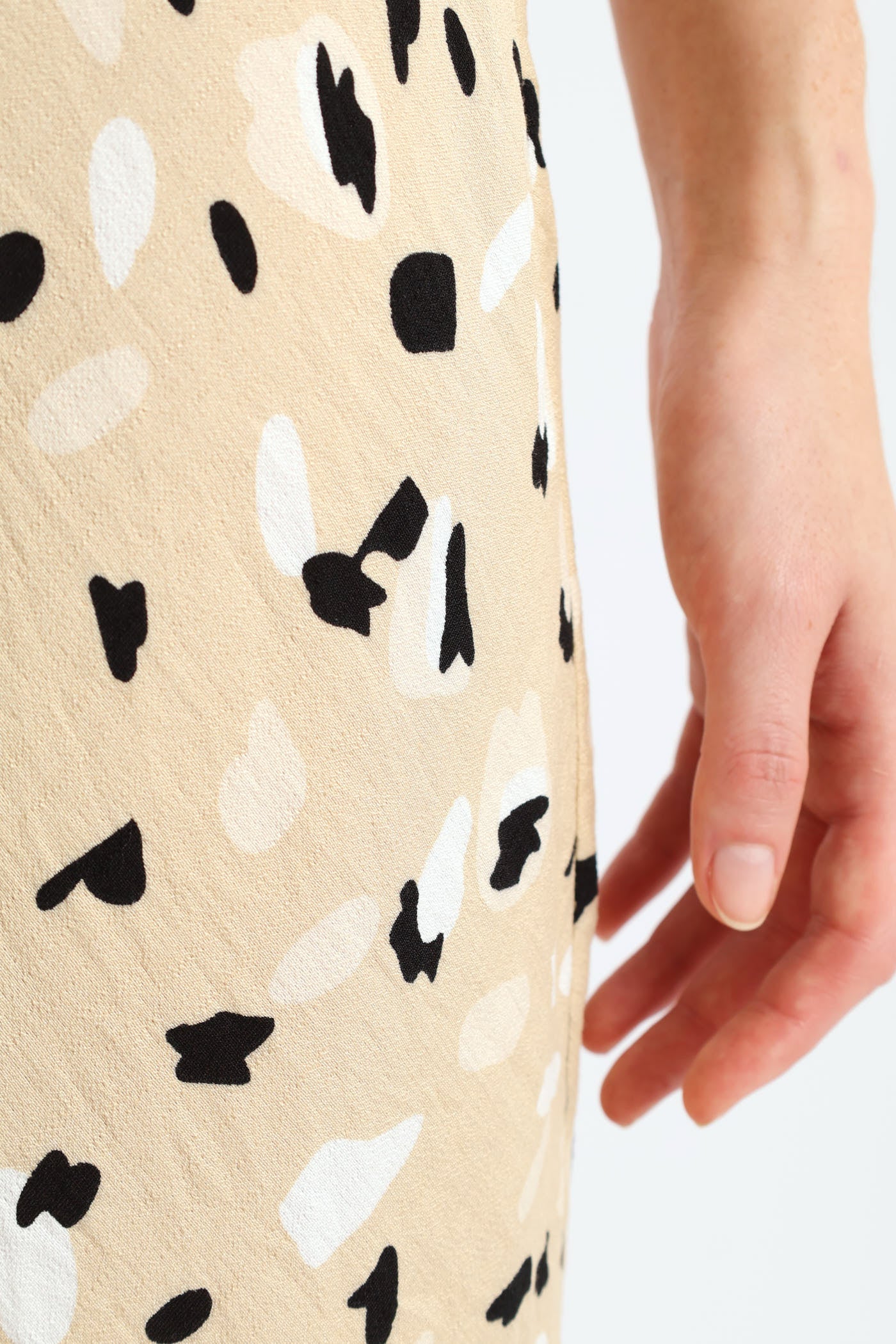 Pull On Bias Cut Midi Skirt - Stone - Image 5