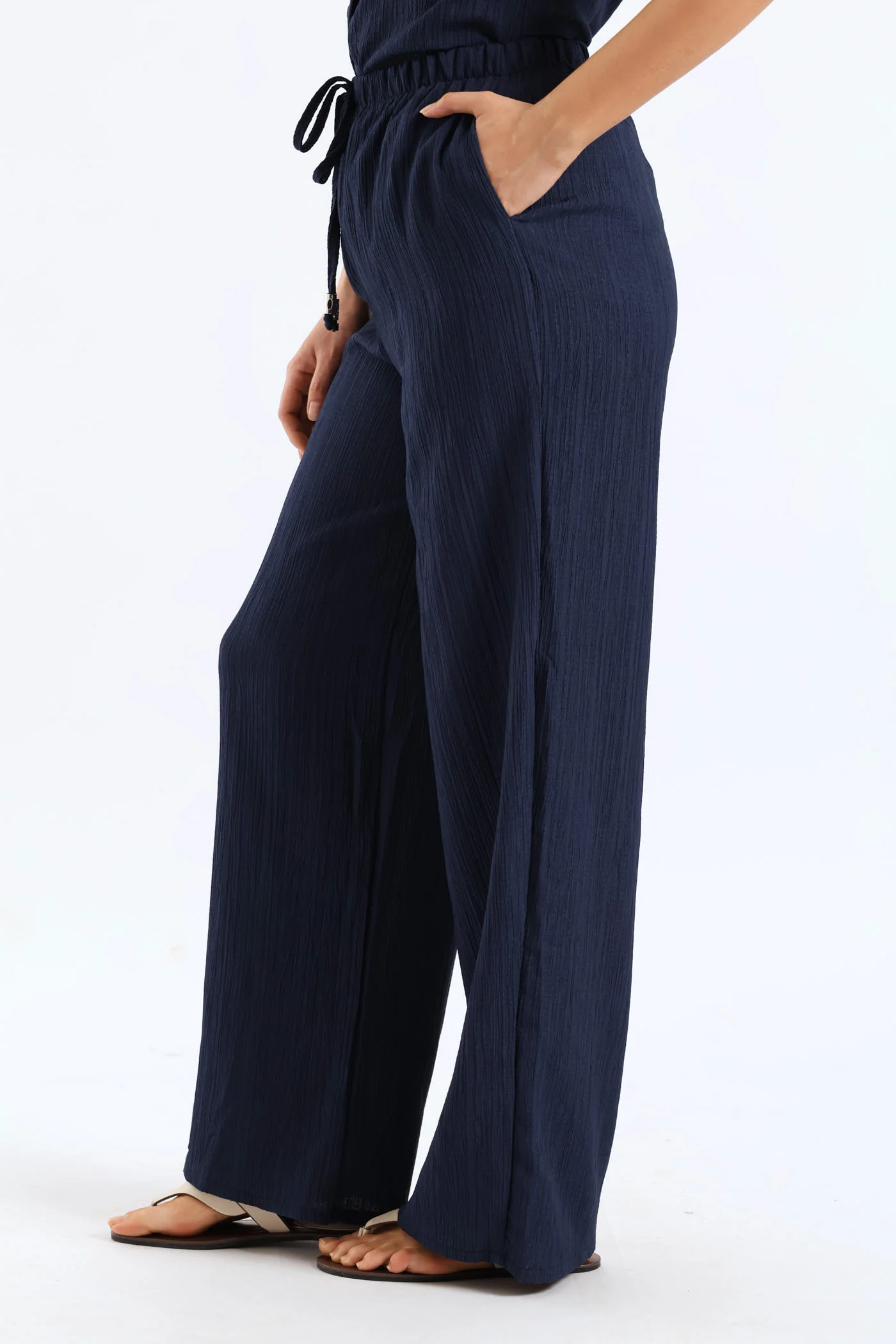 Pull-On Crinkle Pant - Navy - Image 2