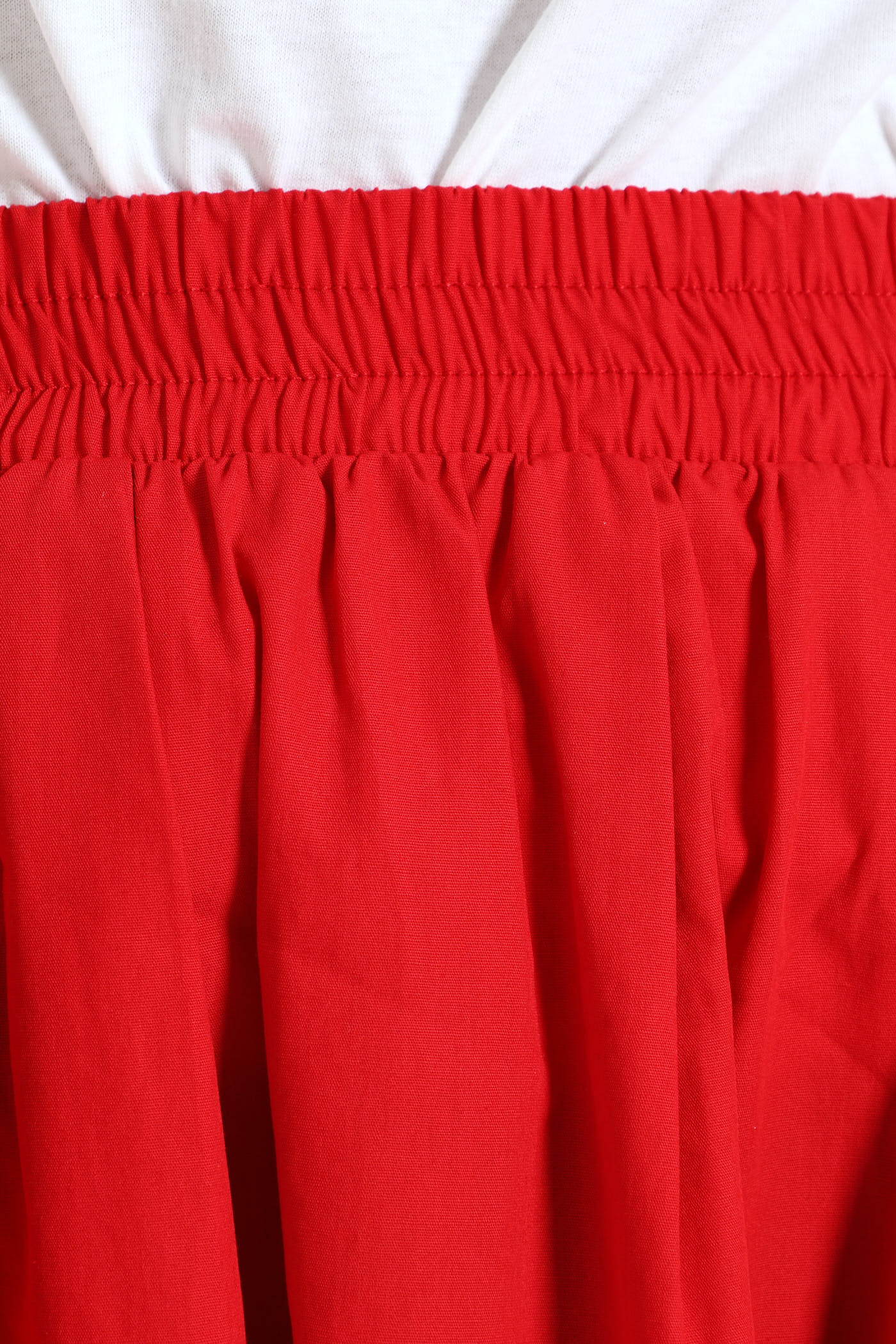 Pull On Poplin Midi Skirt - Red - Image 4