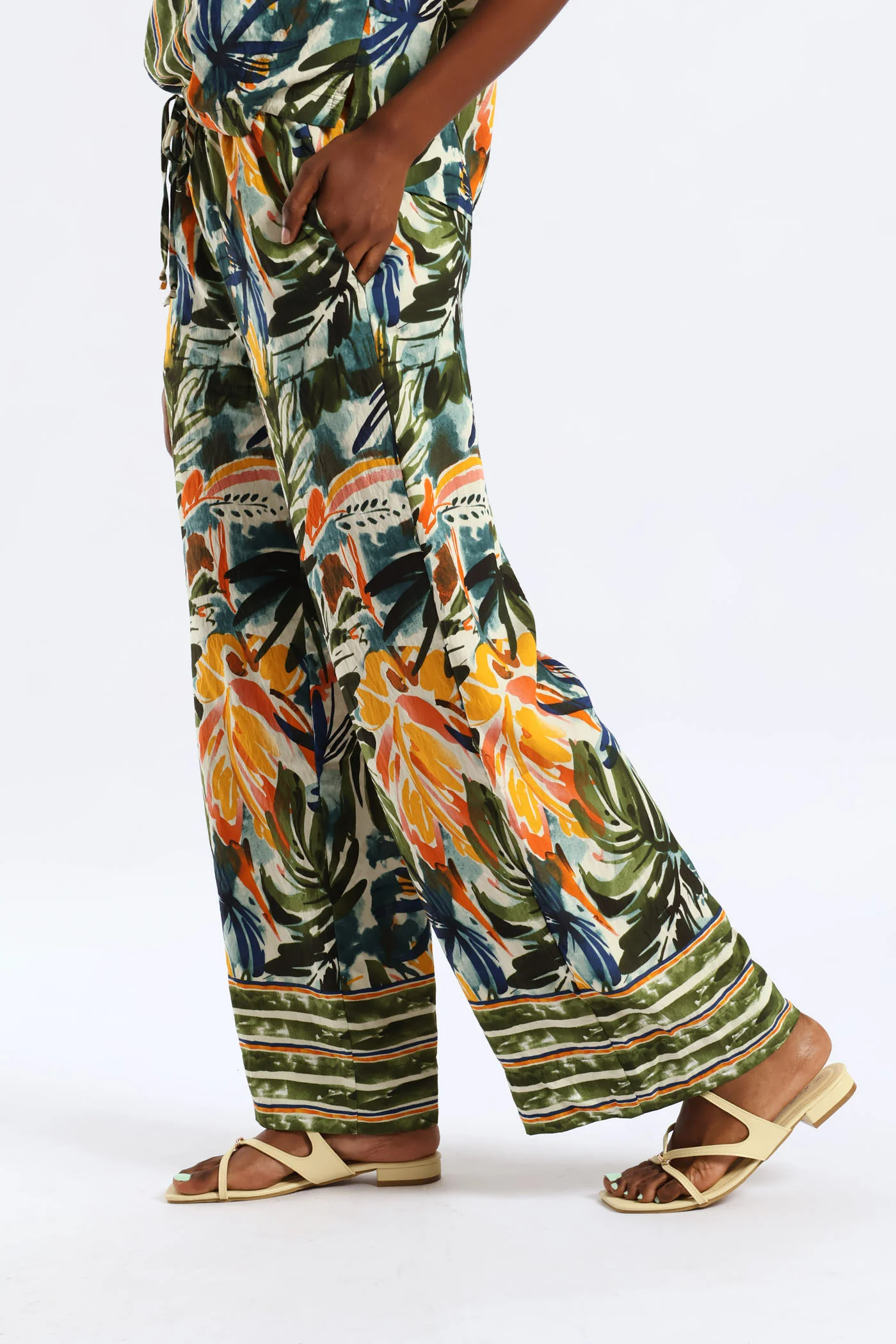 Pull On Print Wideleg Pant - Sage - Image 2