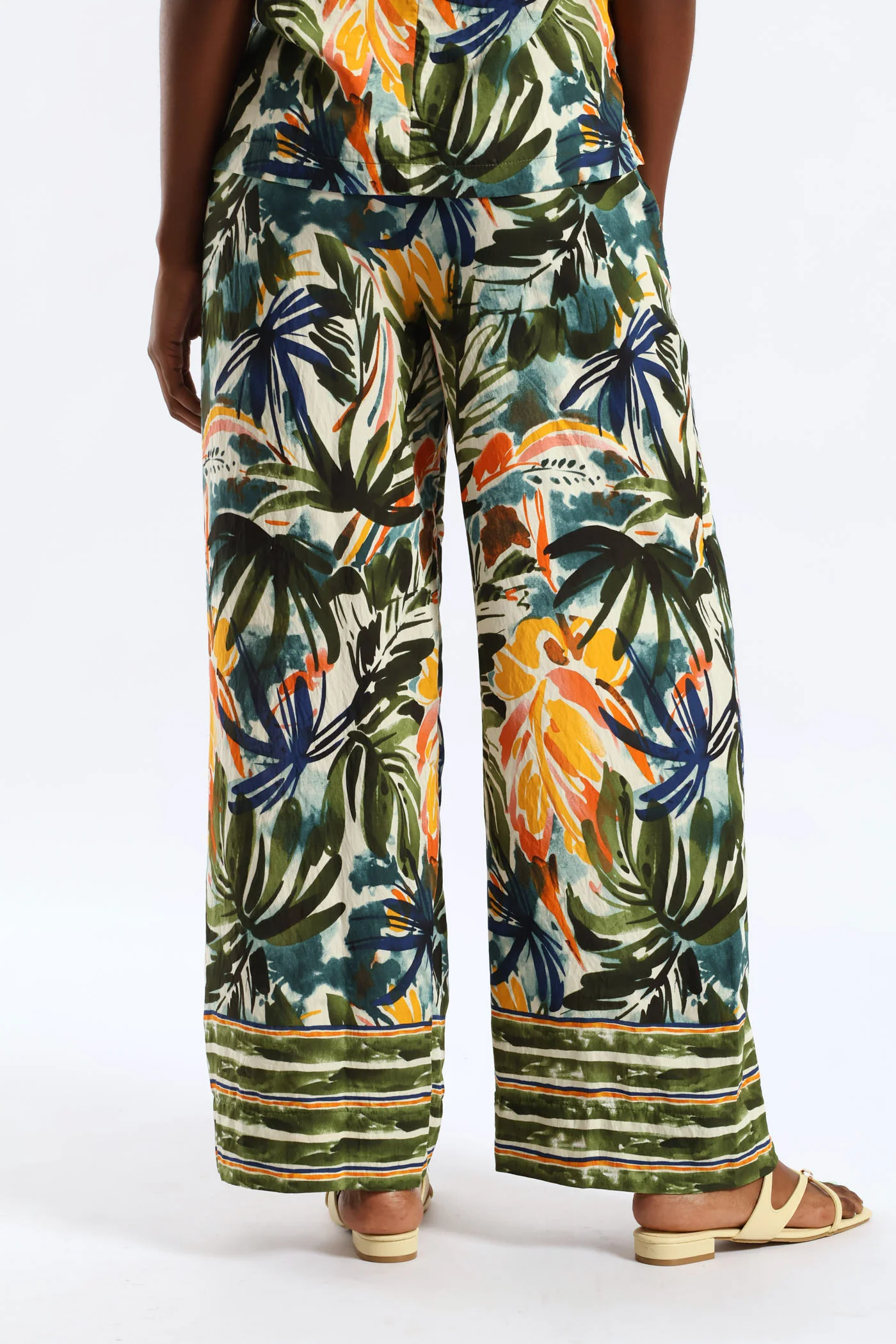 Pull On Print Wideleg Pant - Sage - Image 4