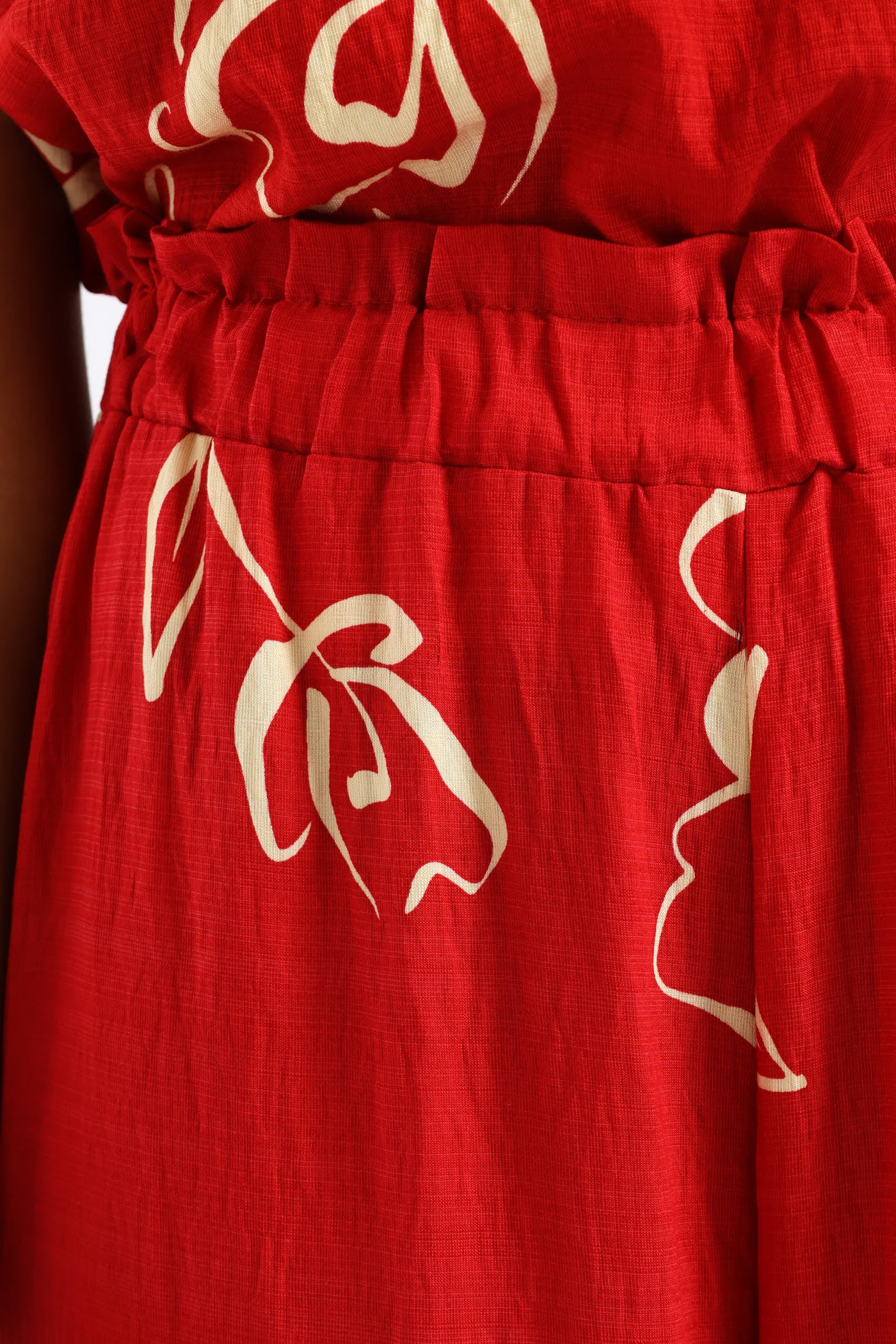 Pull-On Tropical Print Wideleg Culotte Pant - White/Red - Image 5