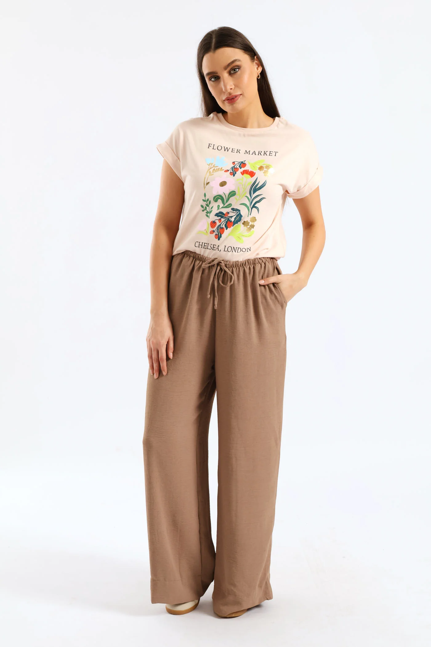 Pull-On Wide Hem Wideleg Pant - Dark Stone - Image 3