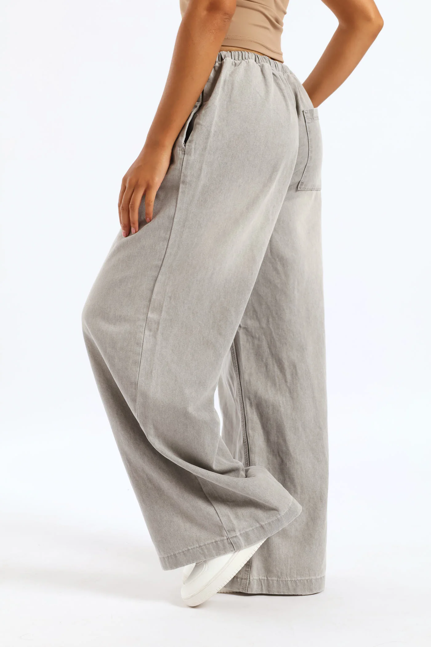 Pull-On Wide Leg Jean - Salty Grey - Image 3