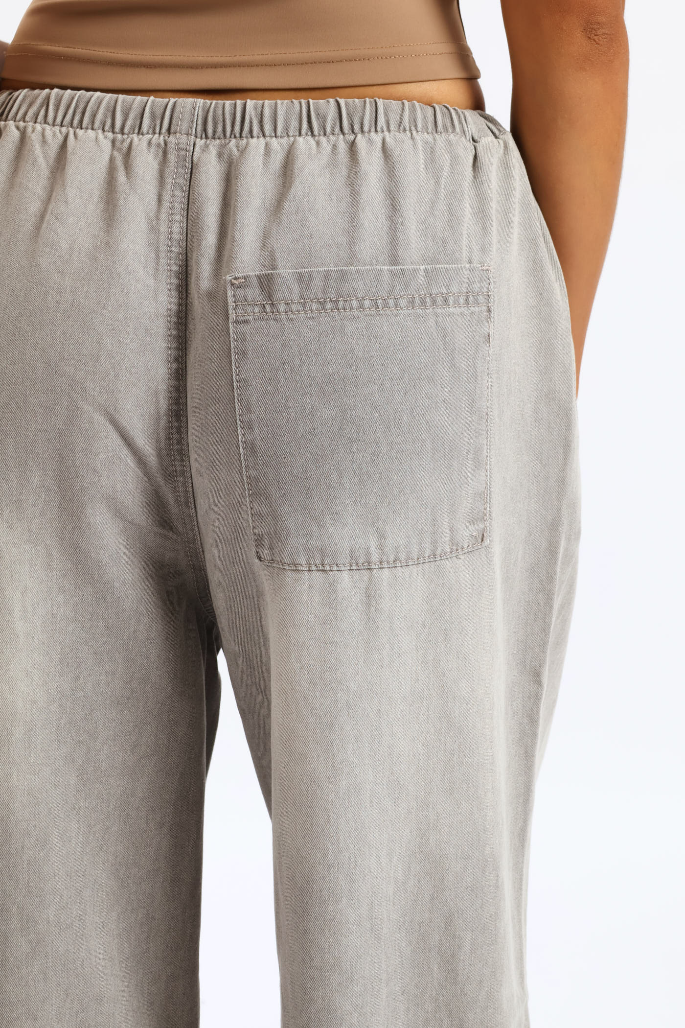 Pull-On Wide Leg Jean - Salty Grey - Image 5