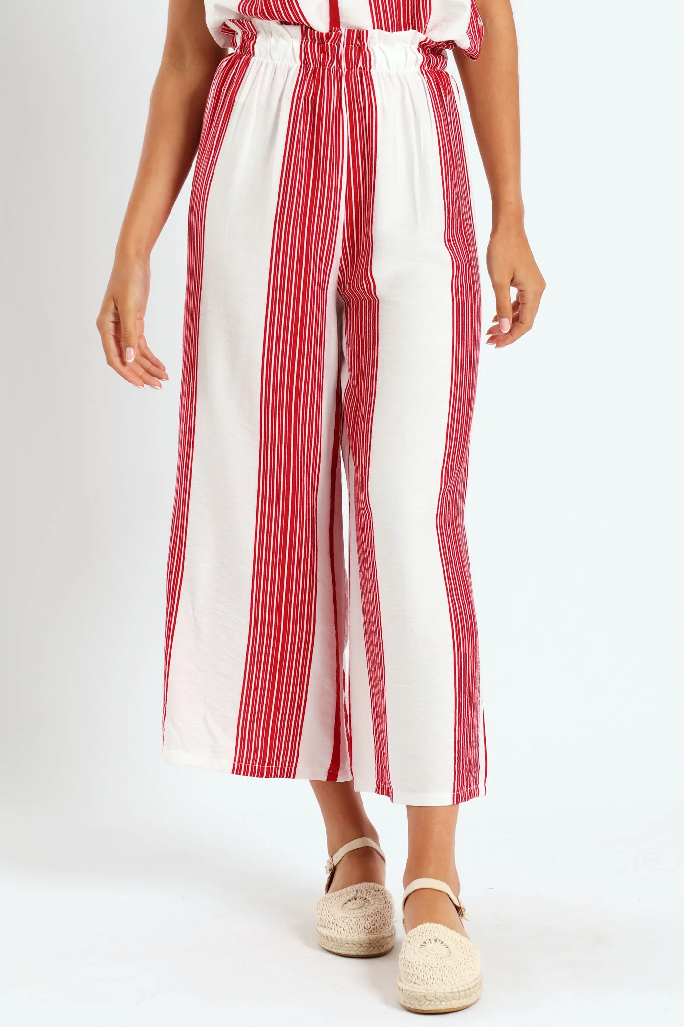 Pull On Capri Pants - White/Red - Image 3