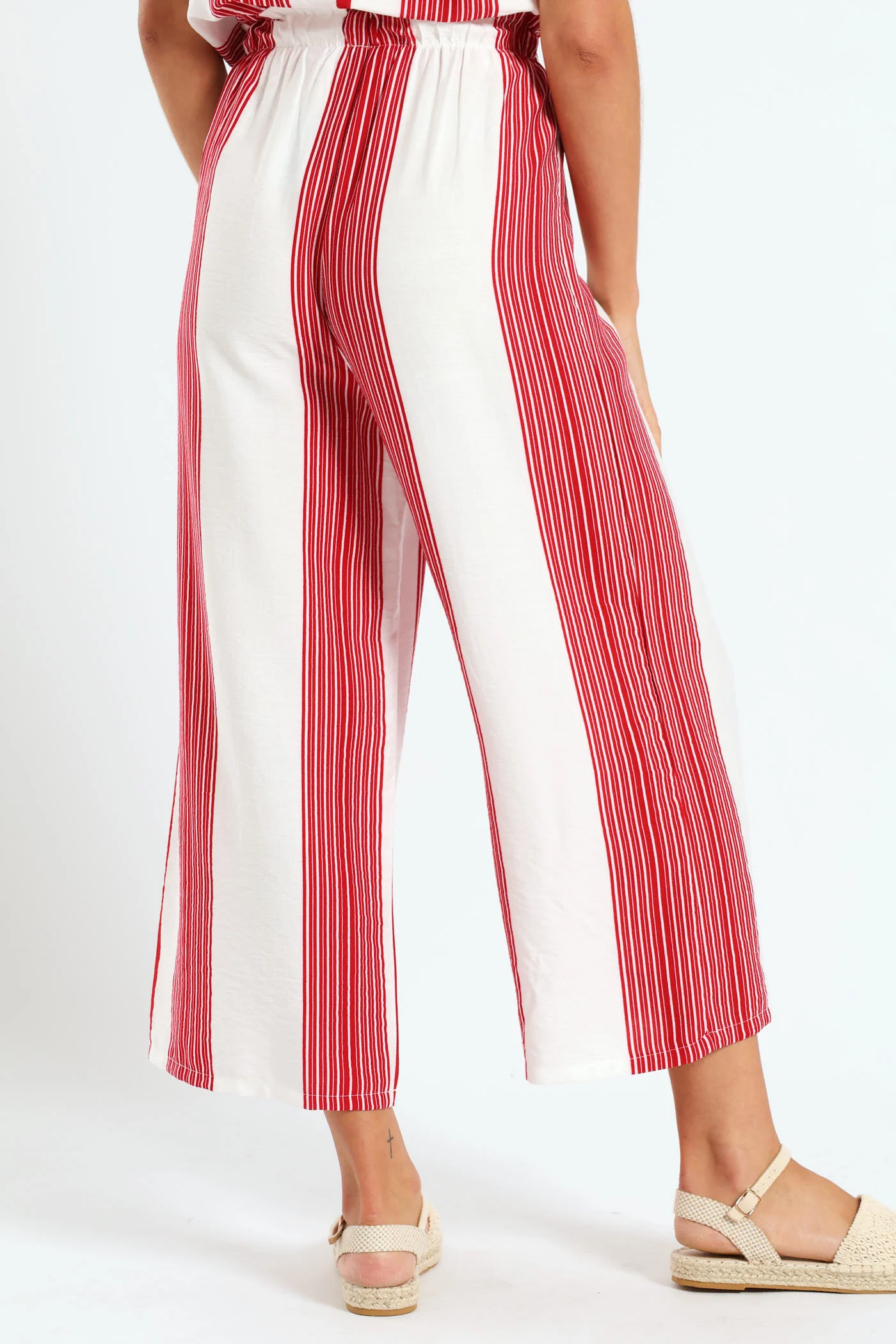 Pull On Capri Pants - White/Red - Image 4
