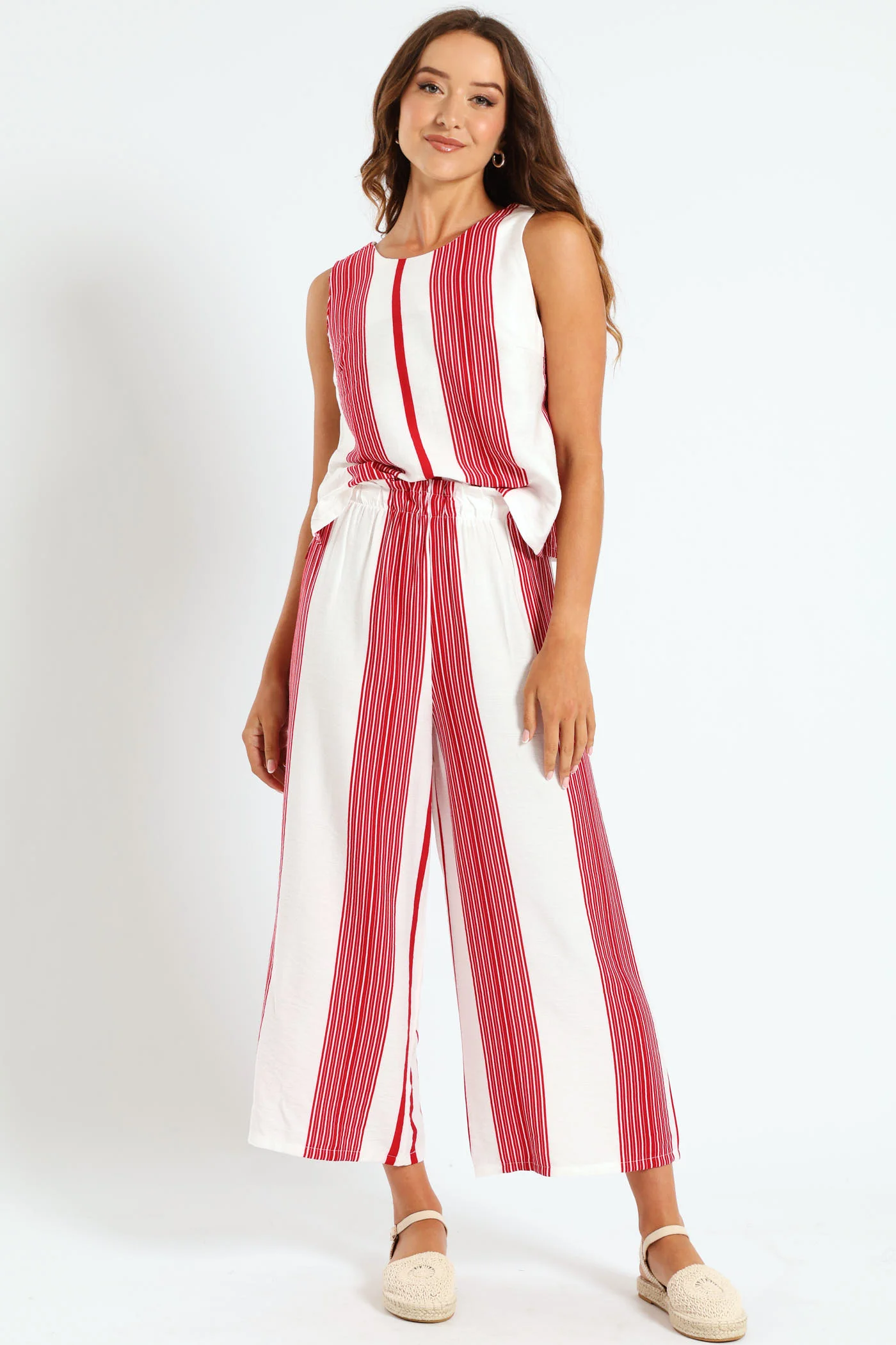 Pull On Capri Pants - White/Red - Image 5