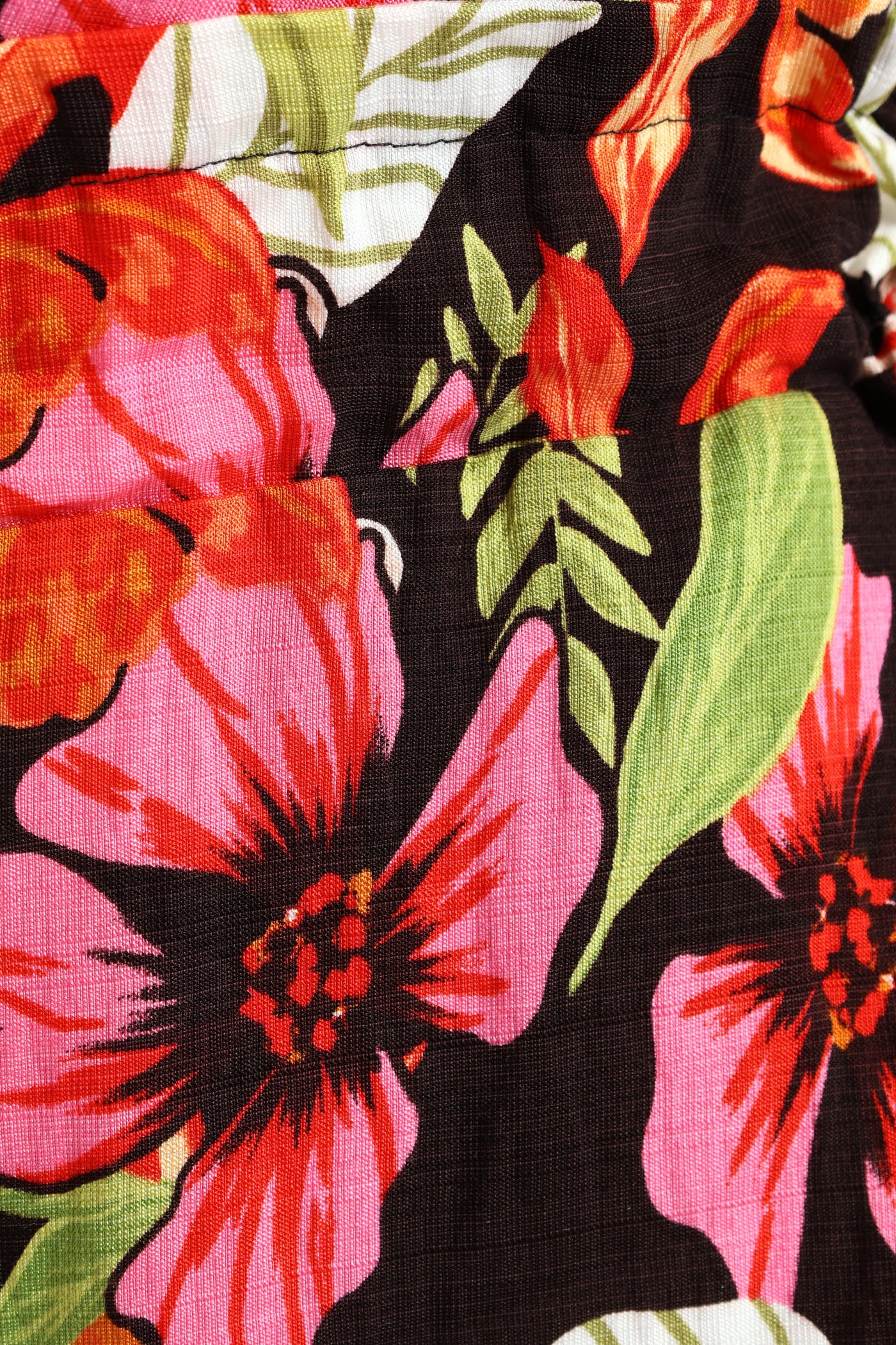 Pull On Drawstring Tropical Floral Wideleg Pant - Multi - Image 7