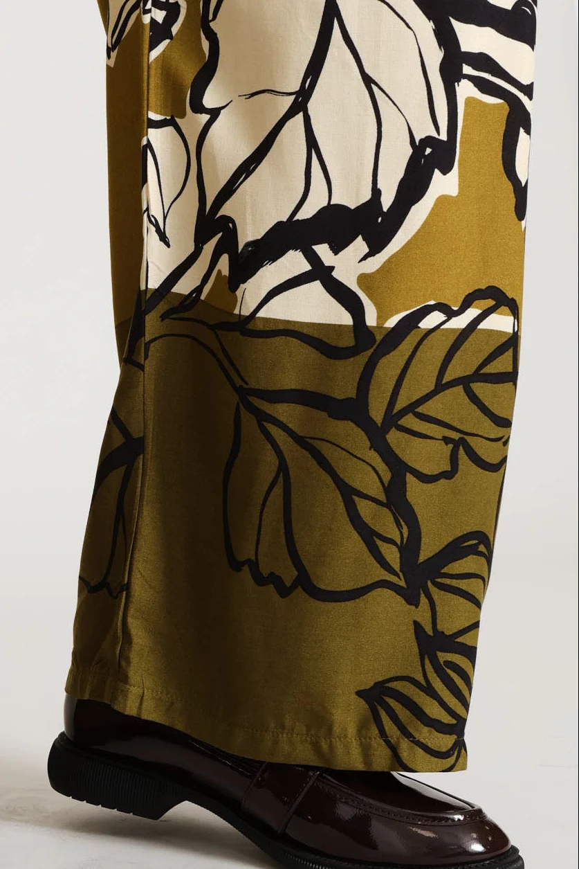 Pull On Statement Floral Wideleg Pants With Pockets - Multi - Image 7