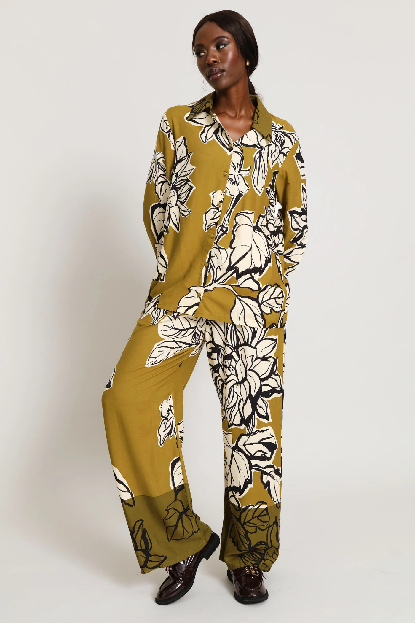 Pull On Statement Floral Wideleg Pants With Pockets - Multi - Image 8
