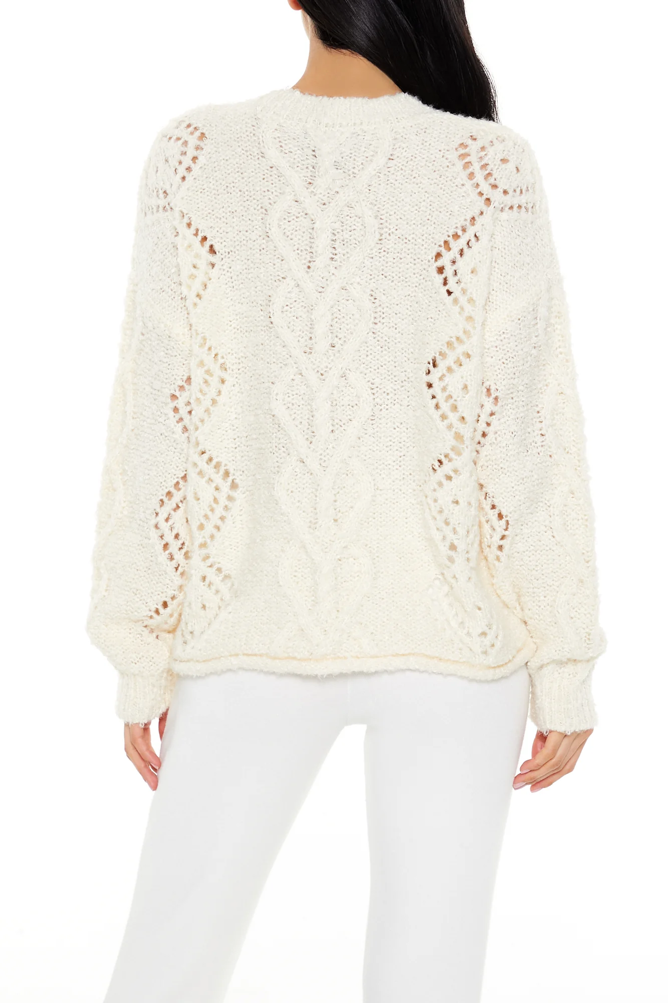 Pullover Bow Sweater - Cream - Image 4