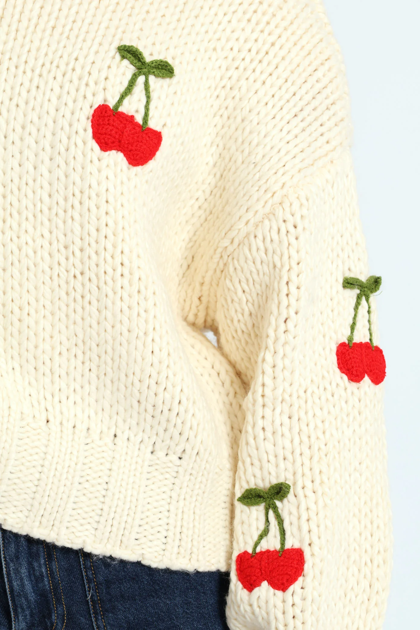Cherry Pullover Sweater - White - Image 4