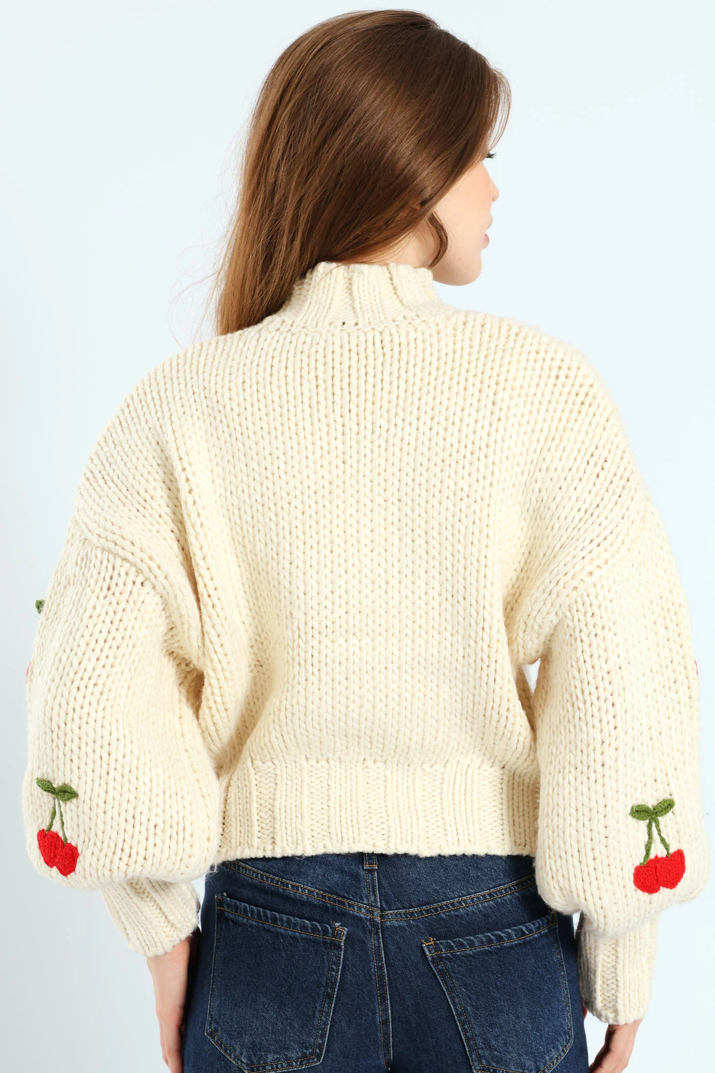 Cherry Pullover Sweater - White - Image 5