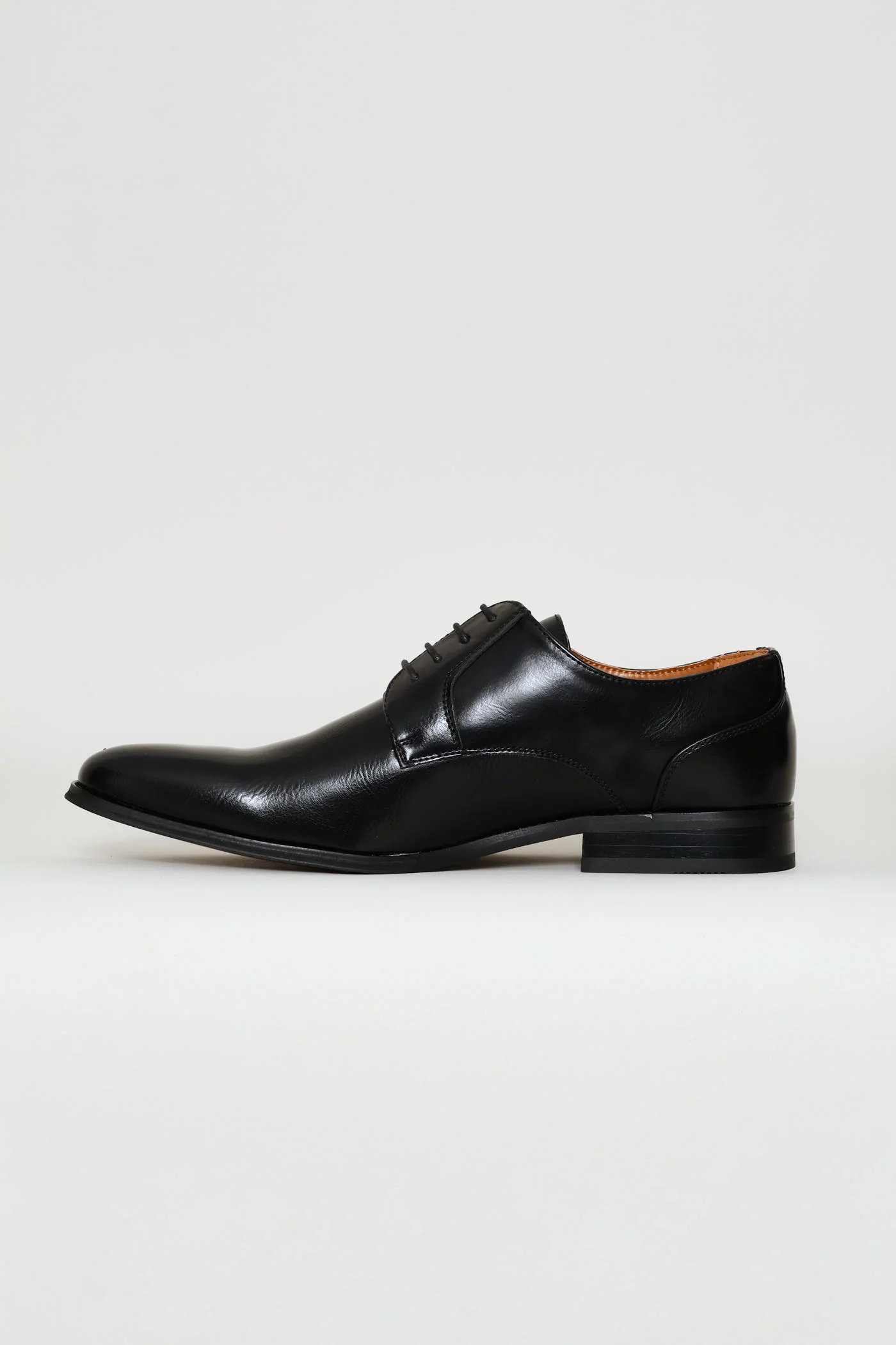 Punched Detail Derby Shoe - Black - Image 3