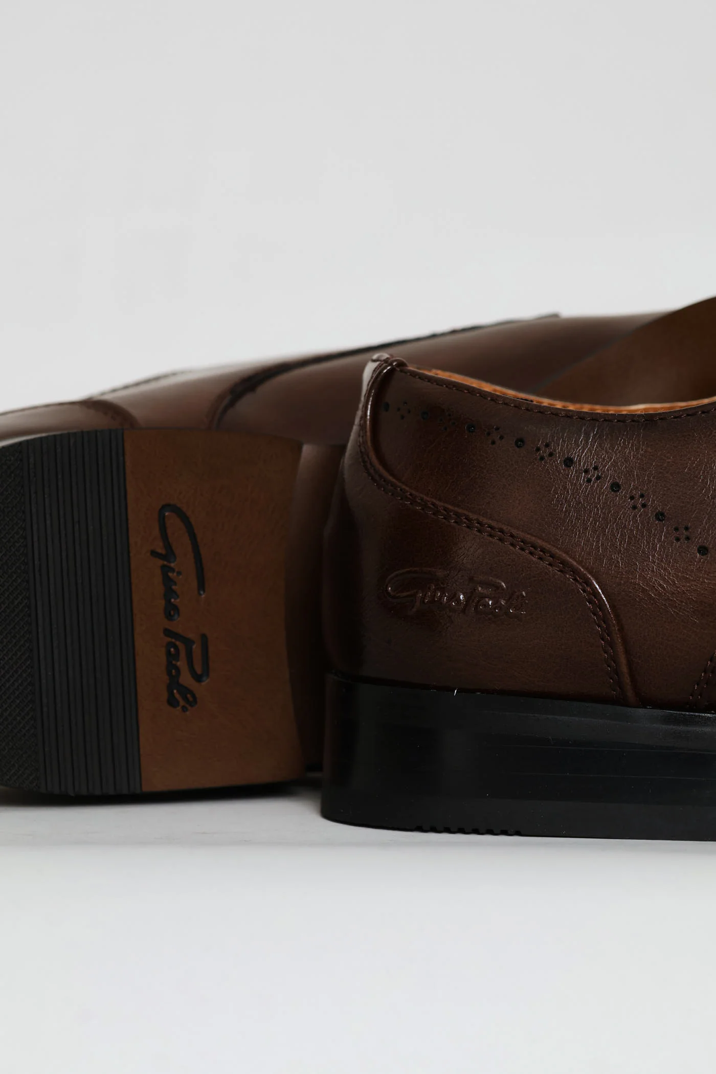 Punched Detail Derby Shoe - Brown - Image 4