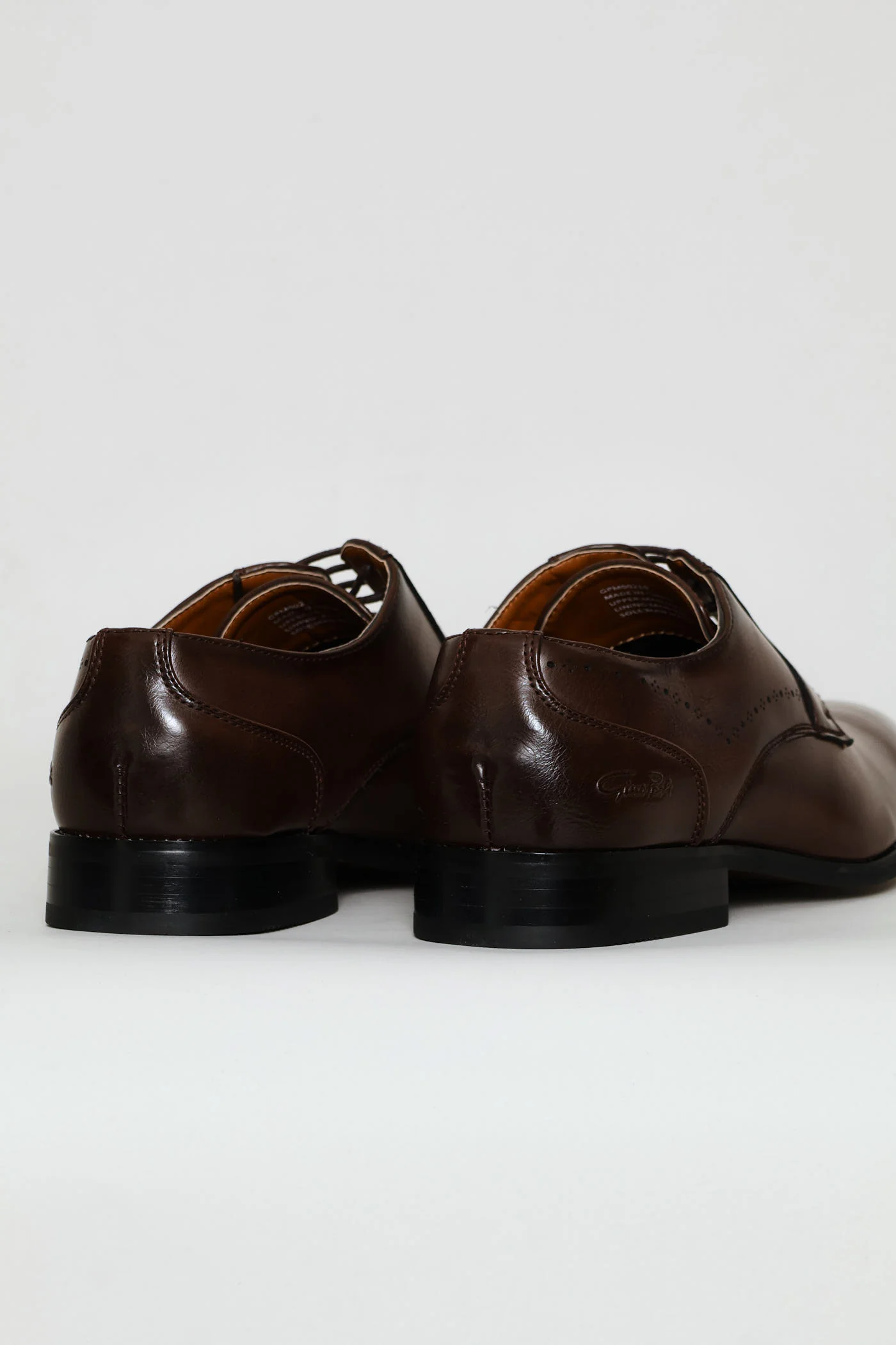 Punched Detail Derby Shoe - Brown - Image 5