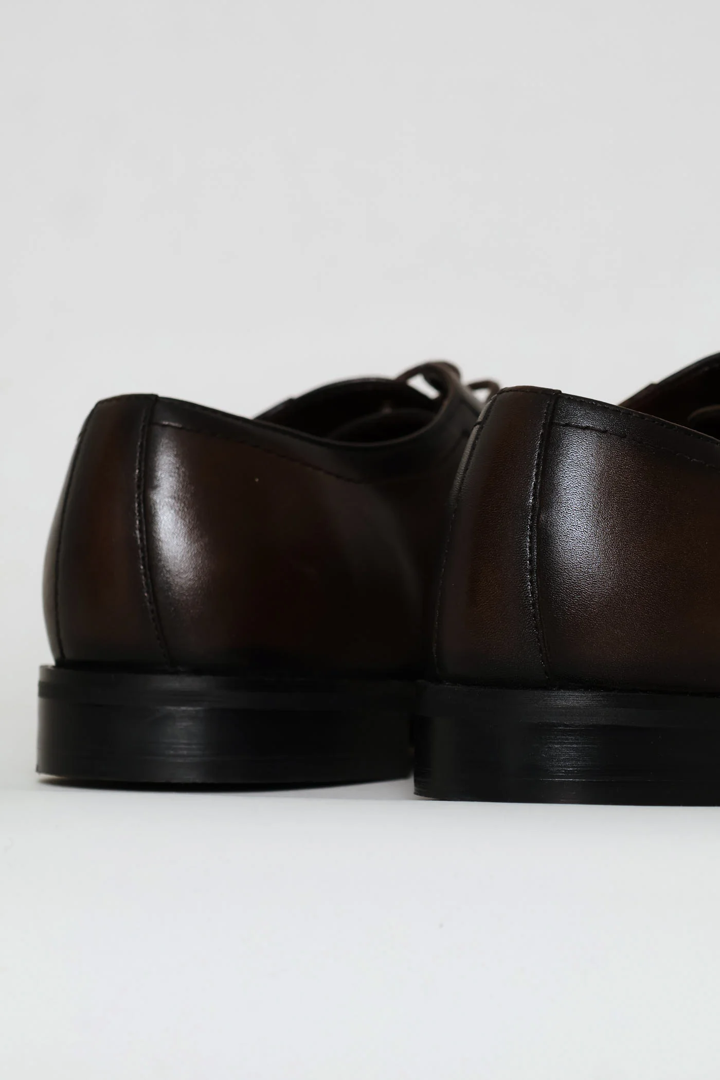 Punched Detail Oxford Lace Up Shoe - Chocolate - Image 6