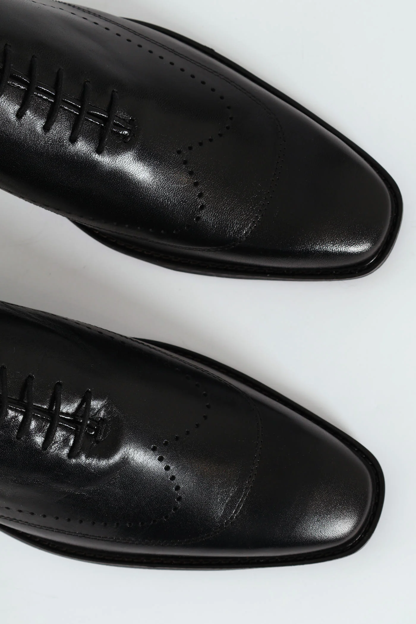Punched Detail Oxford Shoe - Black - Image 2