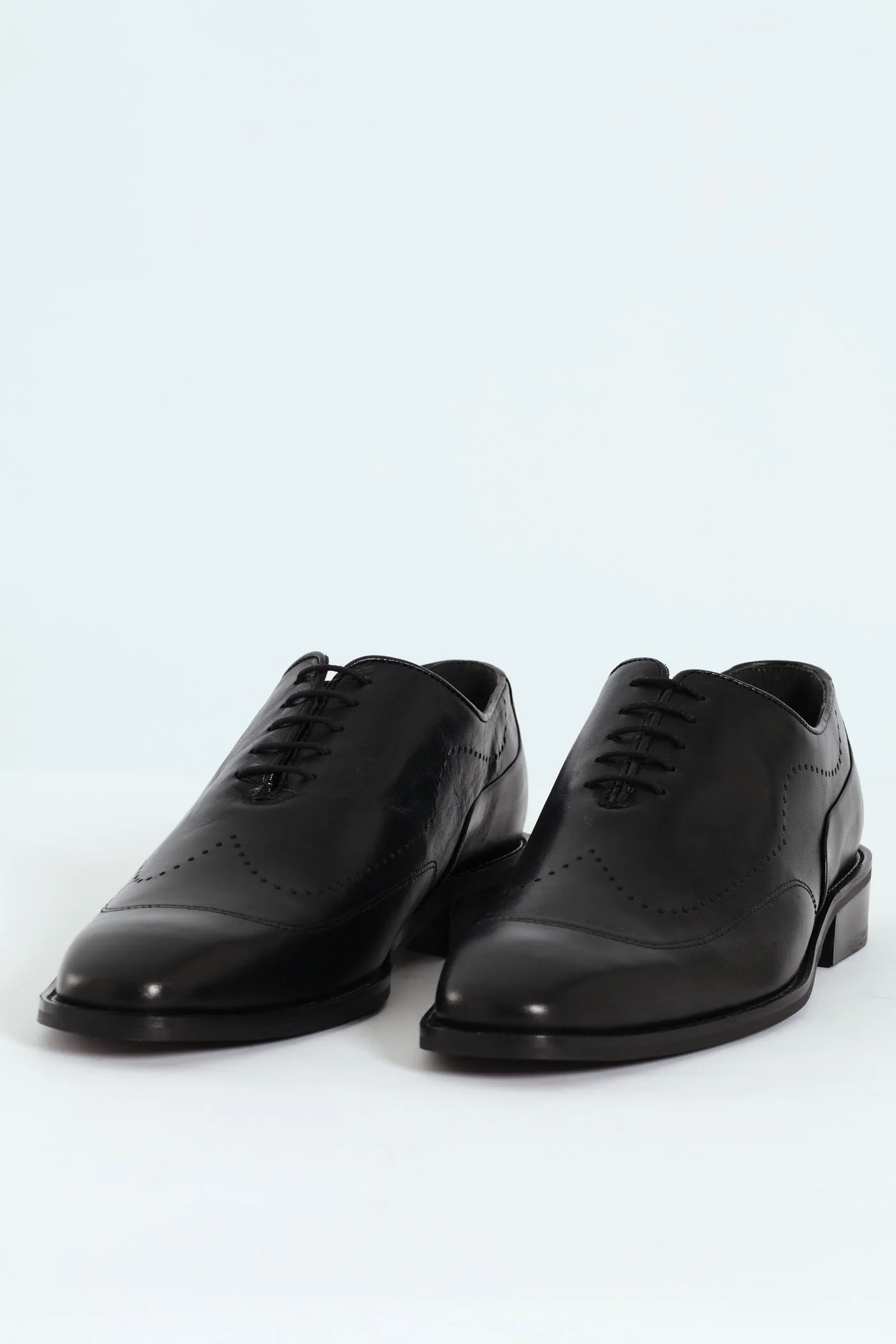 Punched Detail Oxford Shoe - Black - Image 3