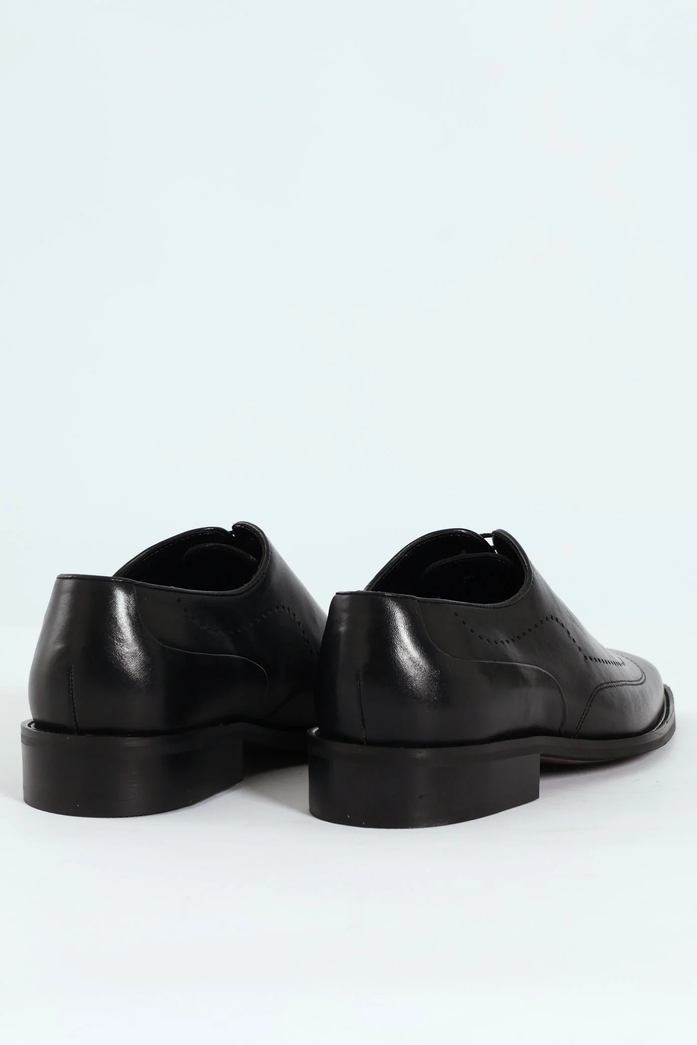 Punched Detail Oxford Shoe - Black - Image 4