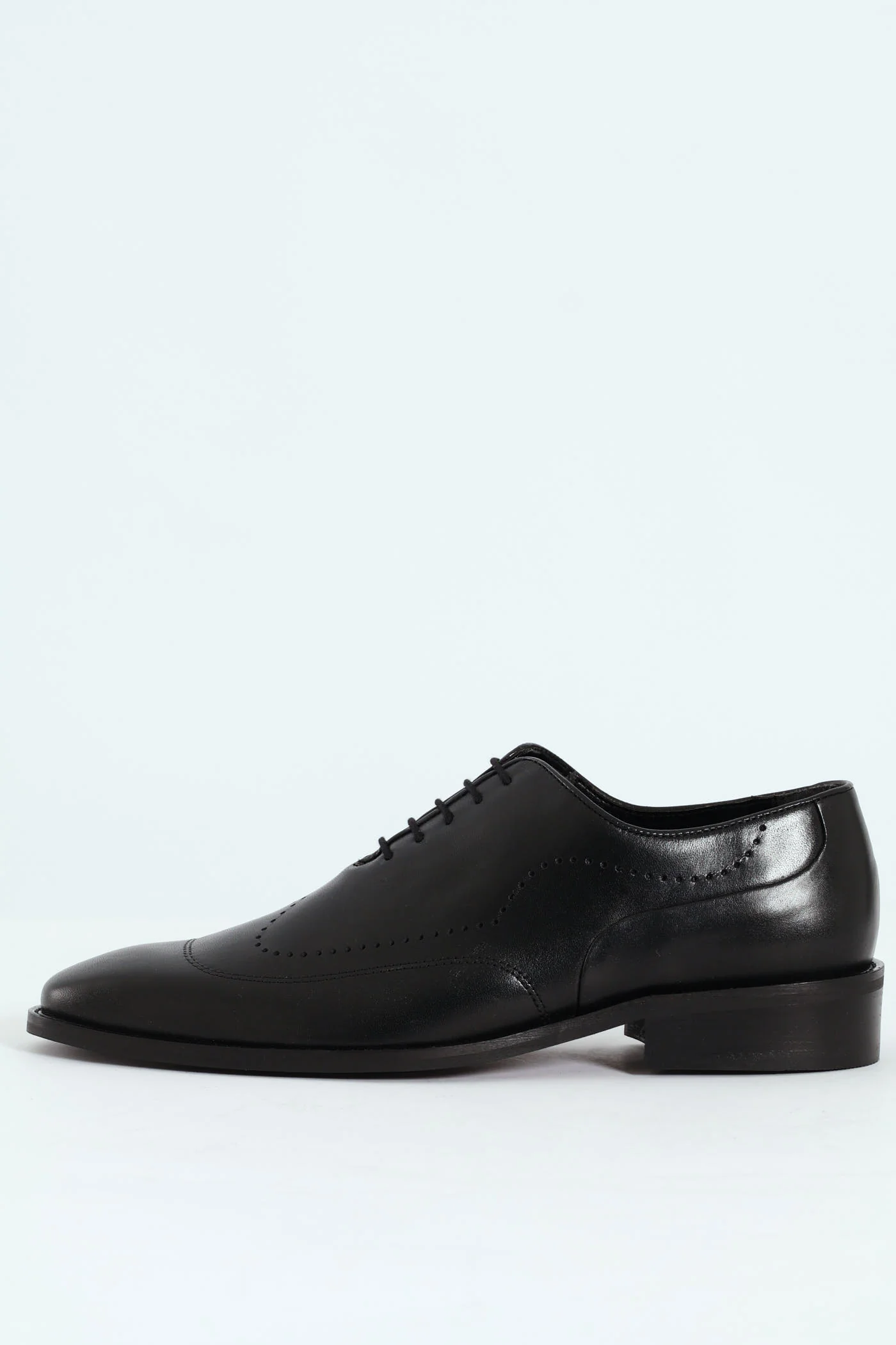 Punched Detail Oxford Shoe - Black - Image 6