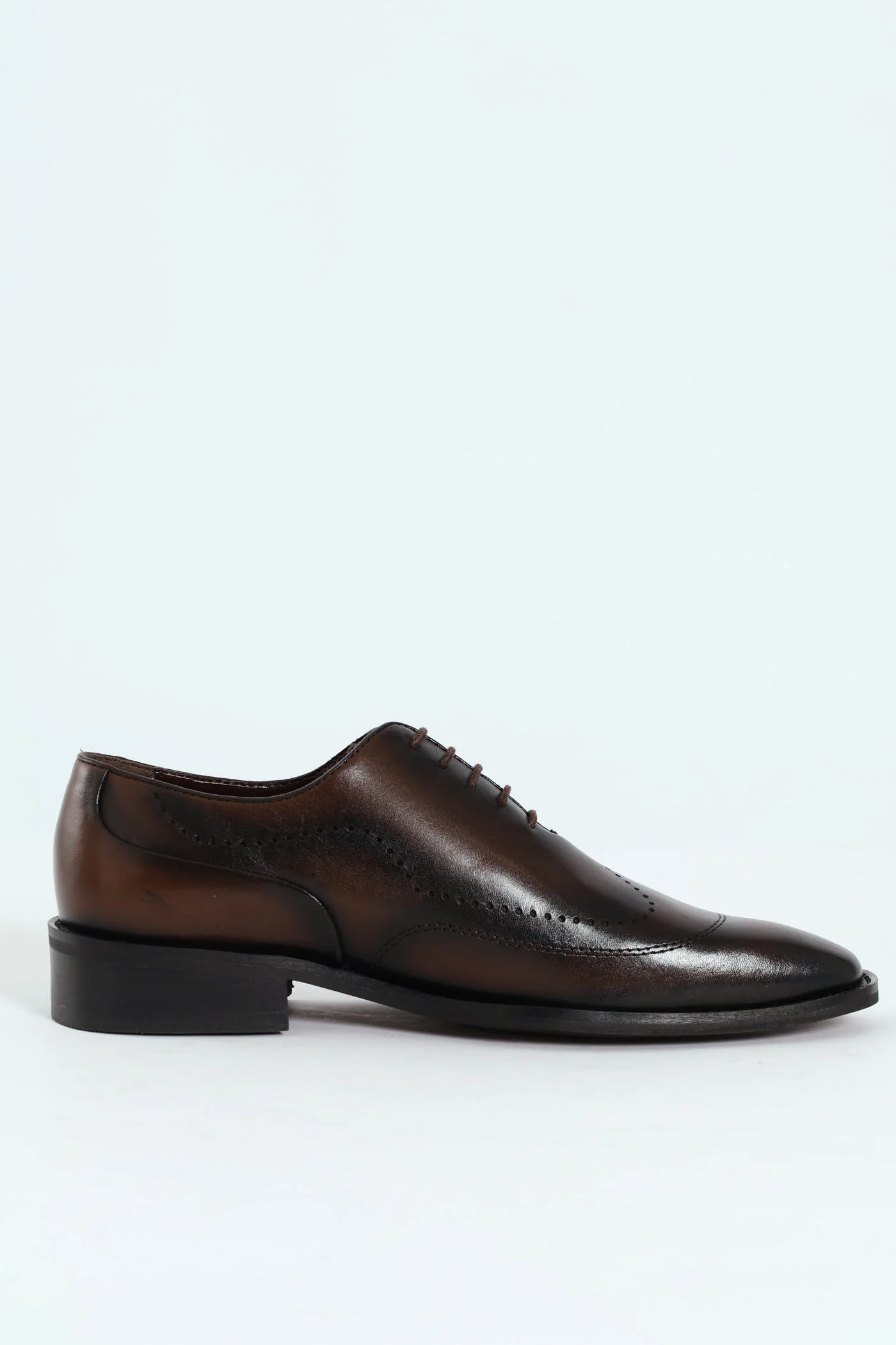 Punched Detail Oxford Shoe - Chocolate - Image 5