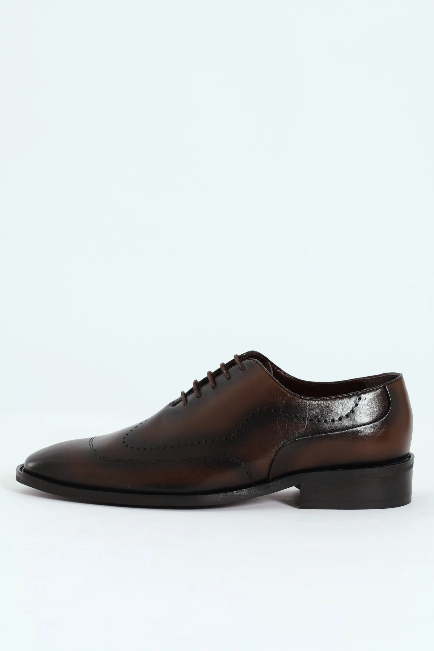 Punched Detail Oxford Shoe - Chocolate - Image 6