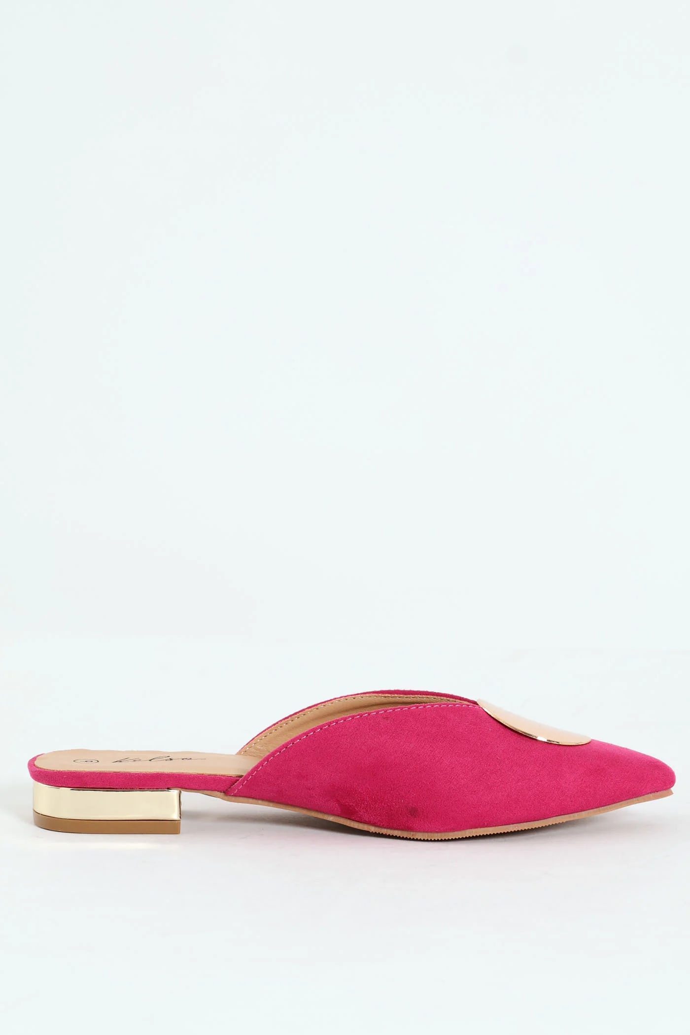 Push In Mule Gold Trim - Cerise - Image 3