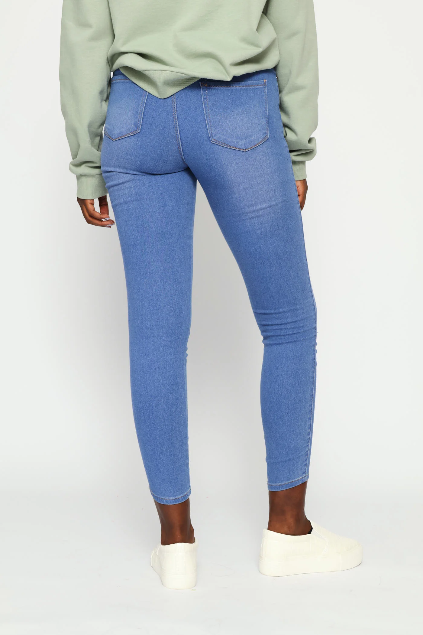 Push Up Hi-Waist Skinny Denim - Light Periwinkle - Image 3