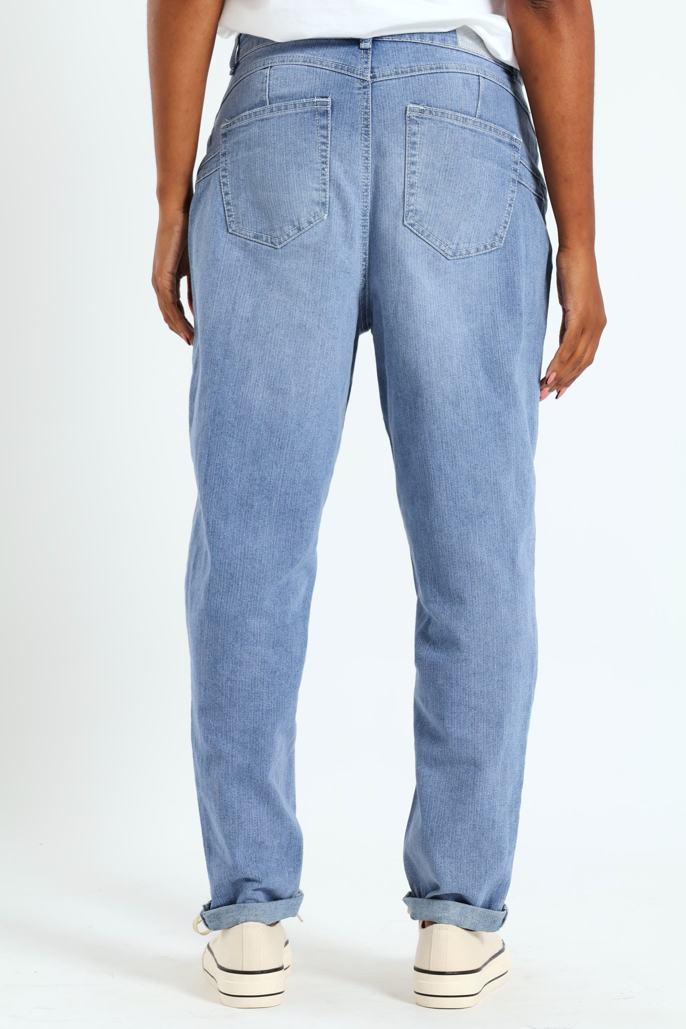 Push-Up Stretch Abrased Mom Jean - Stonewash - Image 5