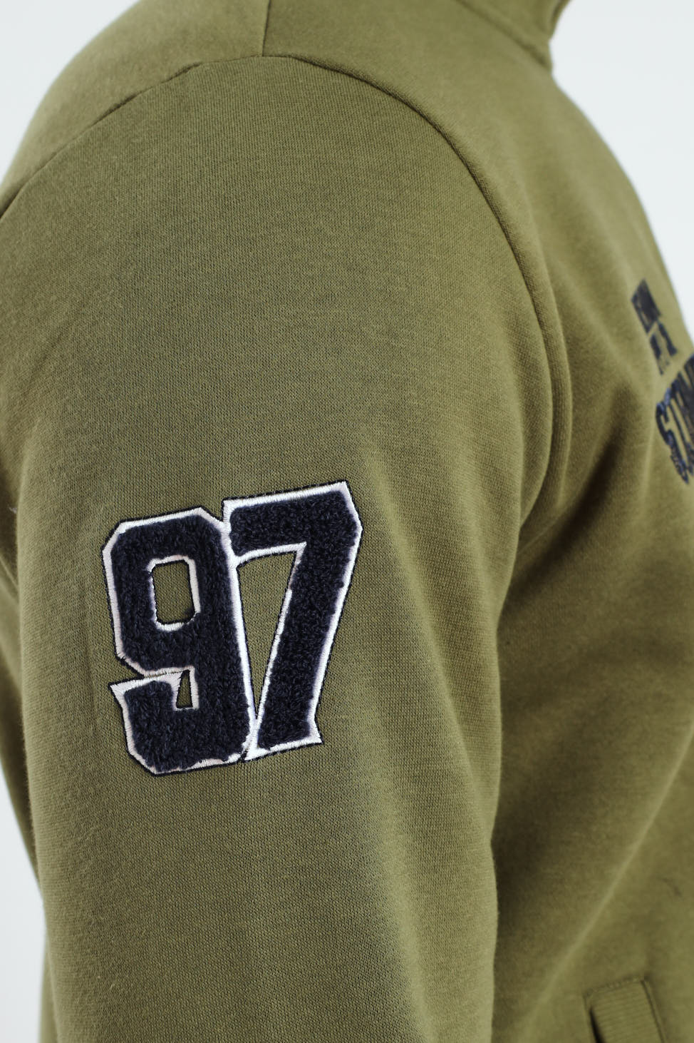Quarter Zip Badge Sweat Top - Fatigue - Image 5