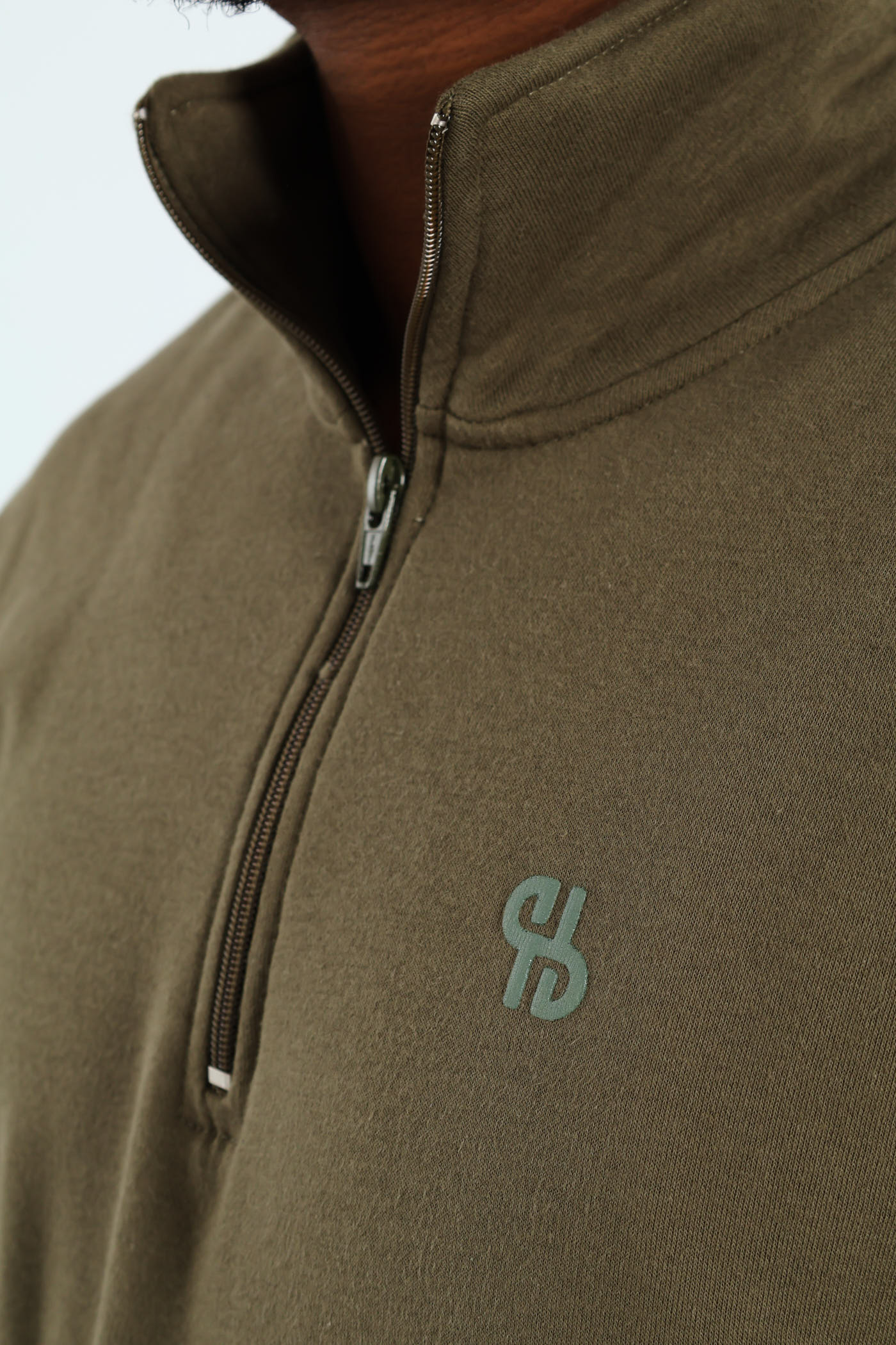 Quarter Zip Fleece Sweat Top - Fatigue - Image 4