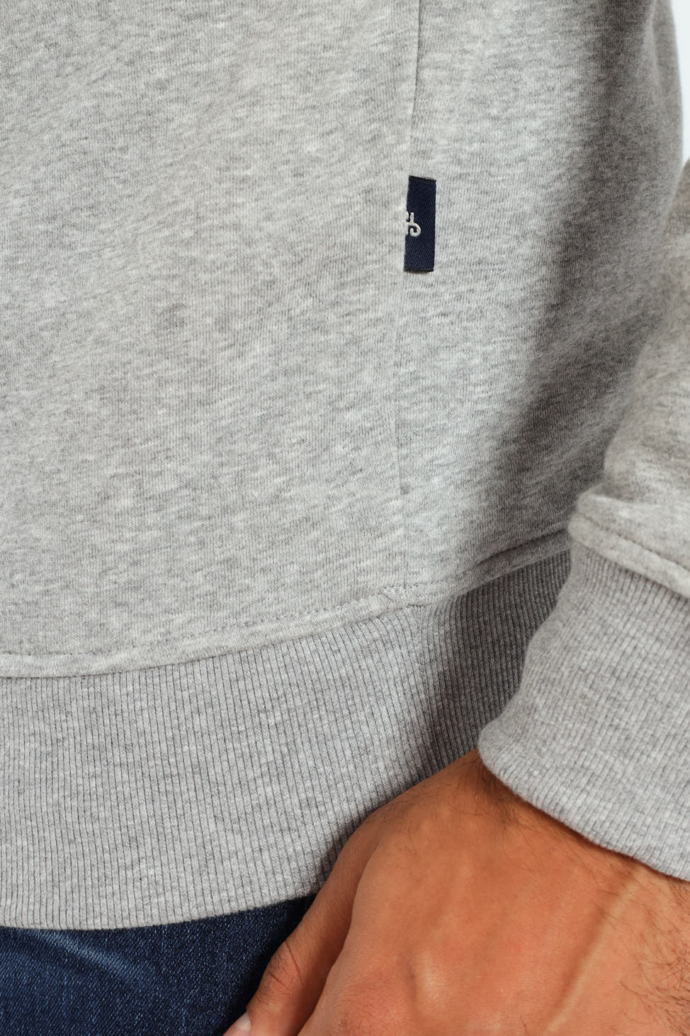 Quarter Zip Fleece Sweat Top - Grey Melange - Image 5