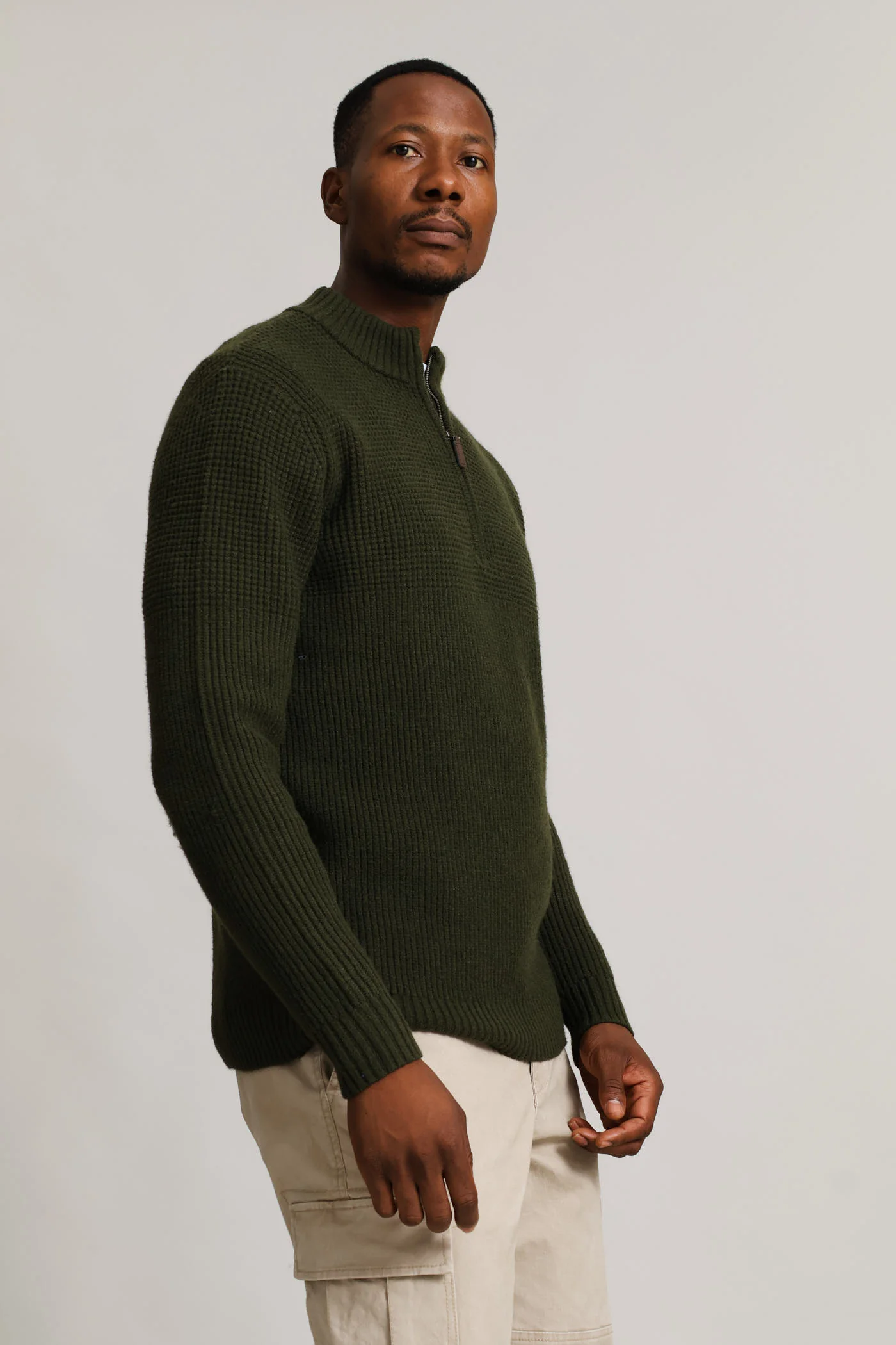 Quarter Zip Knitwear - Fatigue - Image 4