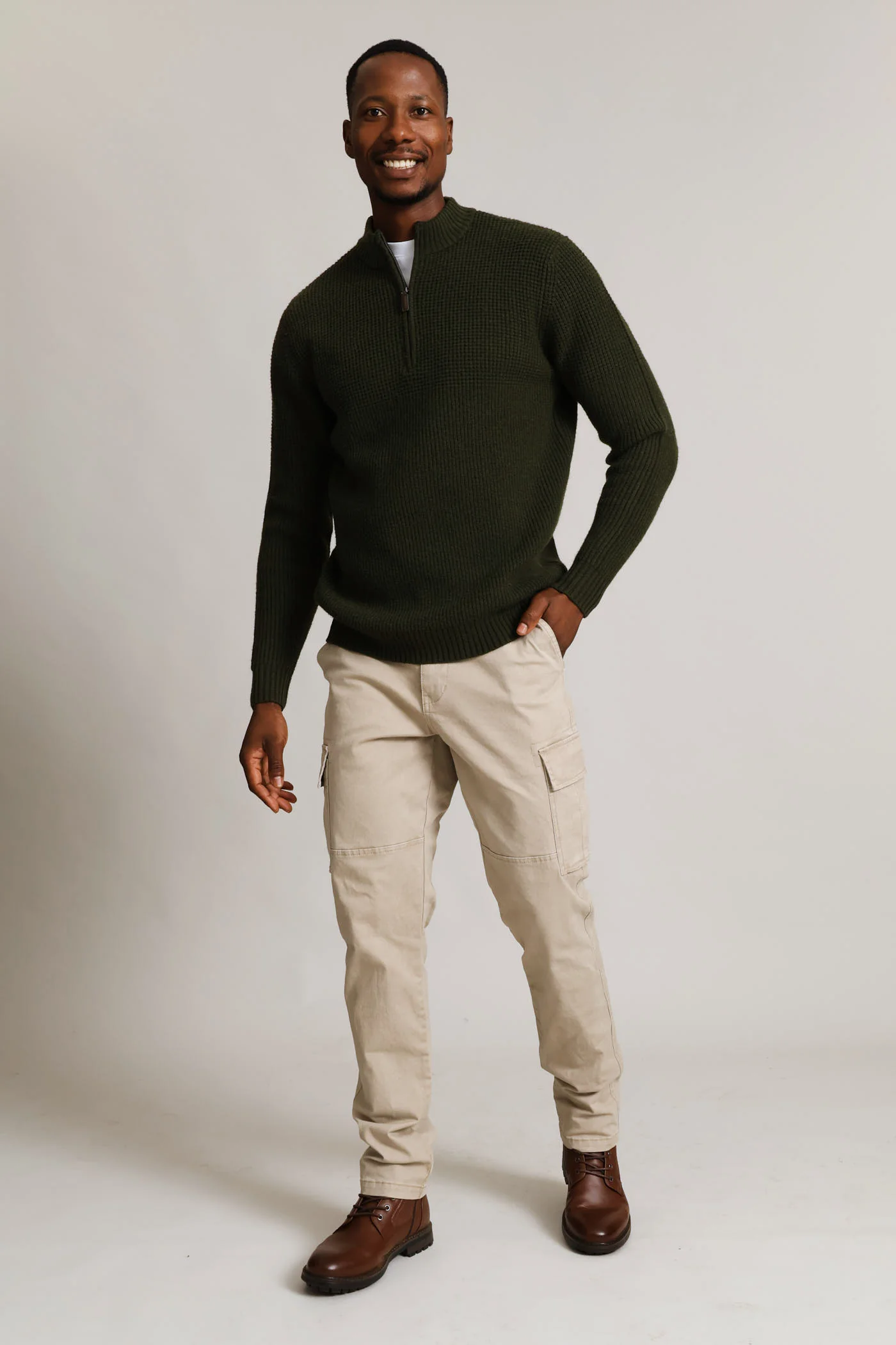Quarter Zip Knitwear - Fatigue - Image 7