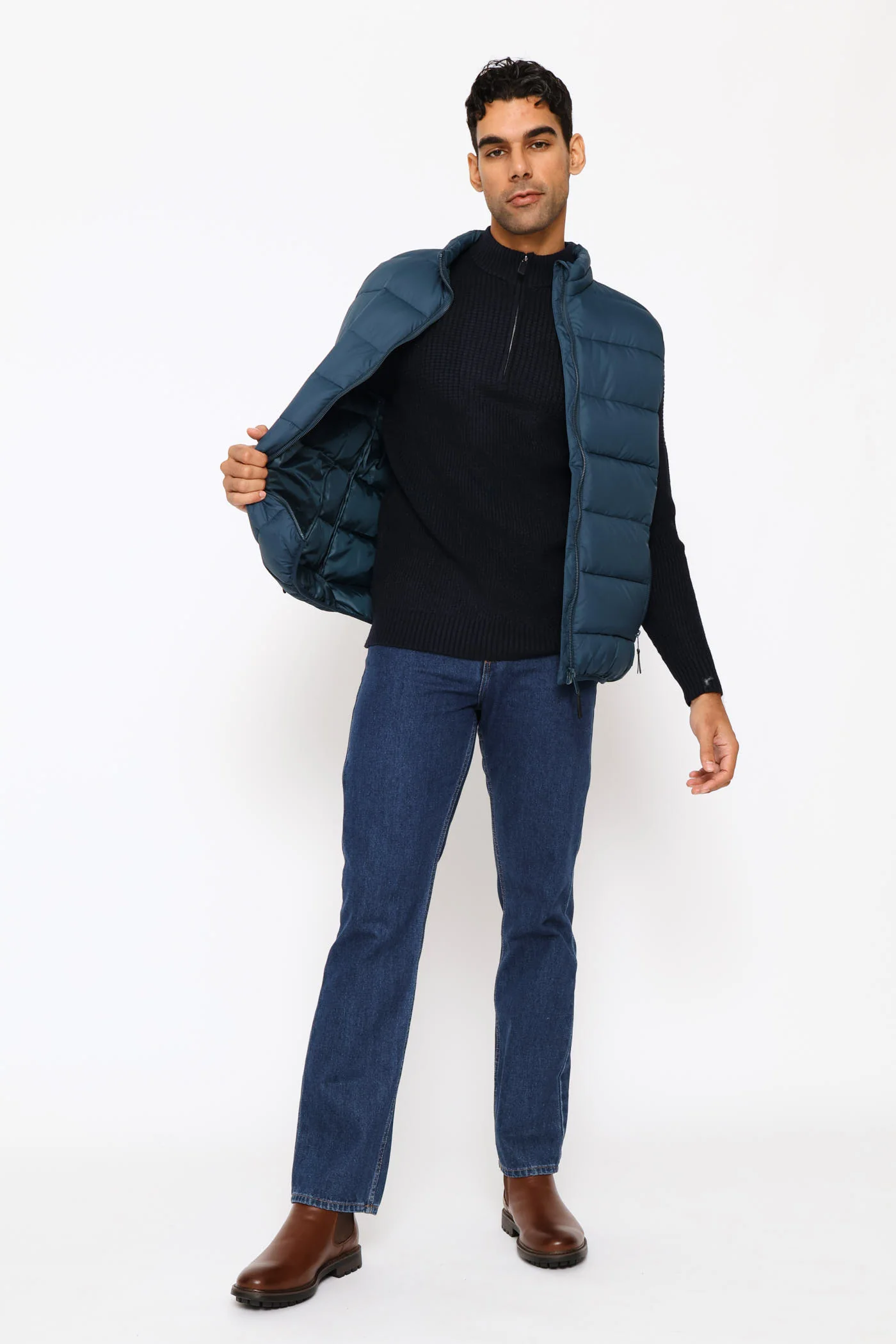 Quarter Zip Knitwear - Navy - Image 2