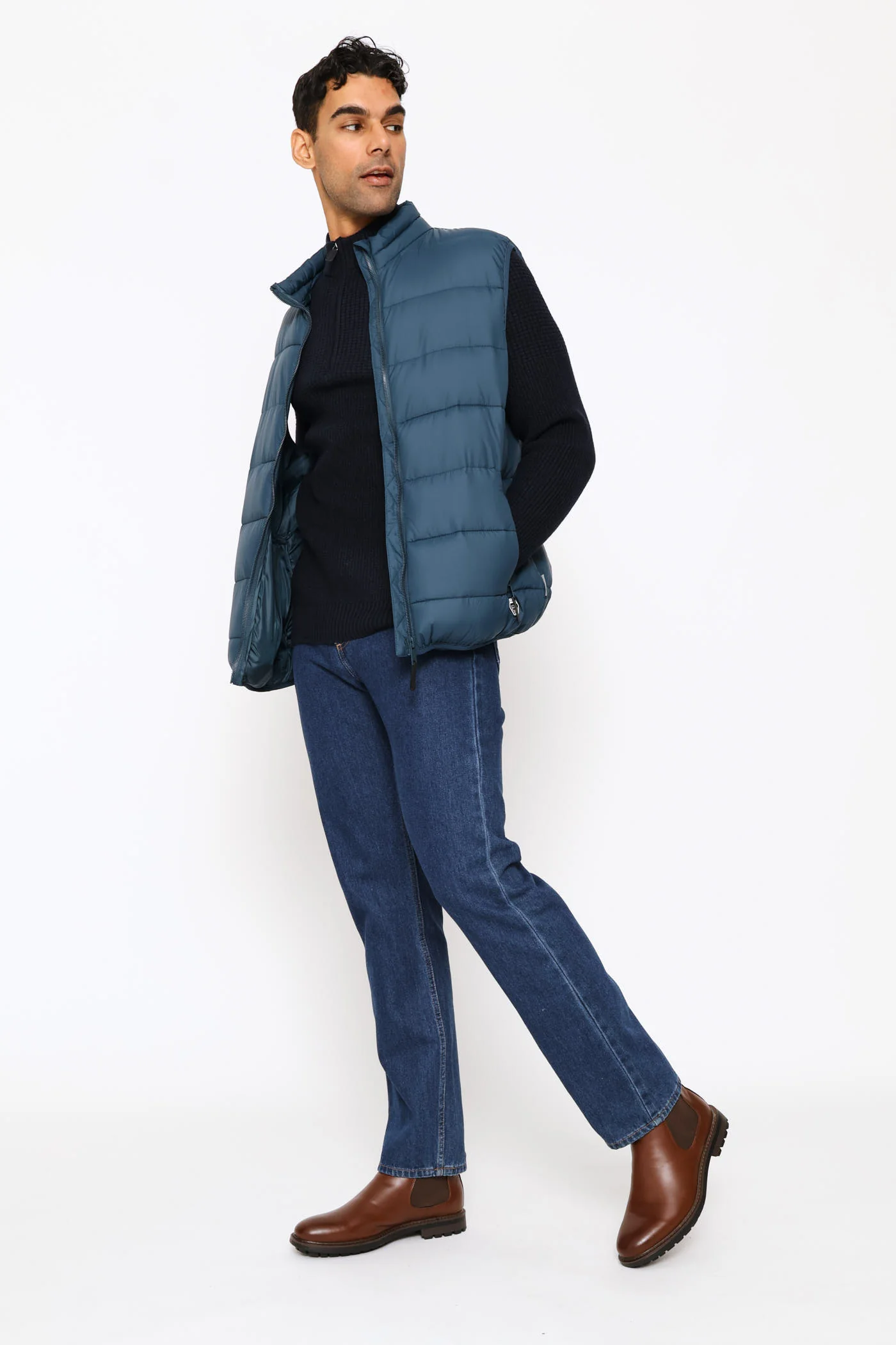 Quarter Zip Knitwear - Navy - Image 3