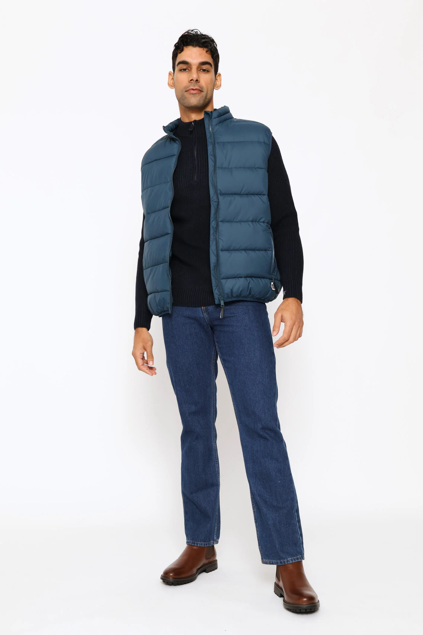 Quarter Zip Knitwear - Navy - Image 4