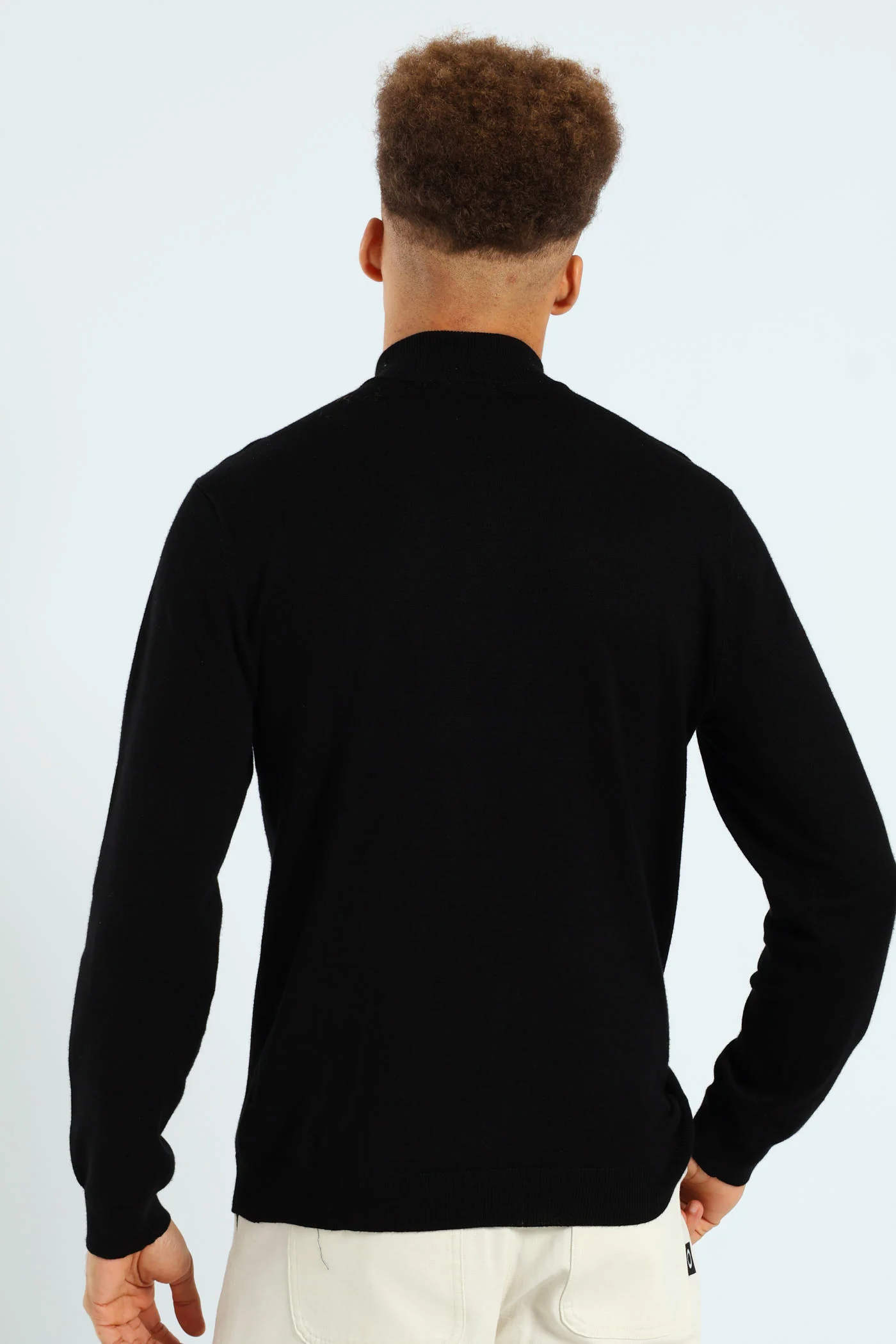 Quater Zip Knitwear - Black - Image 4