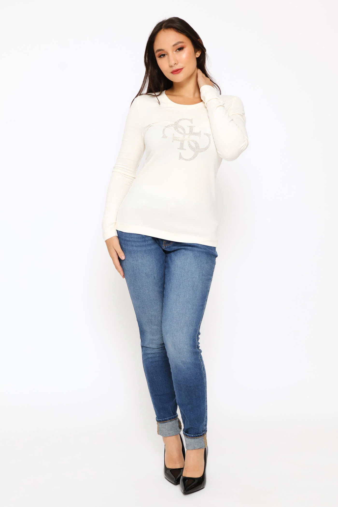 Quattro G Long Sleeve Top - White - Image 5