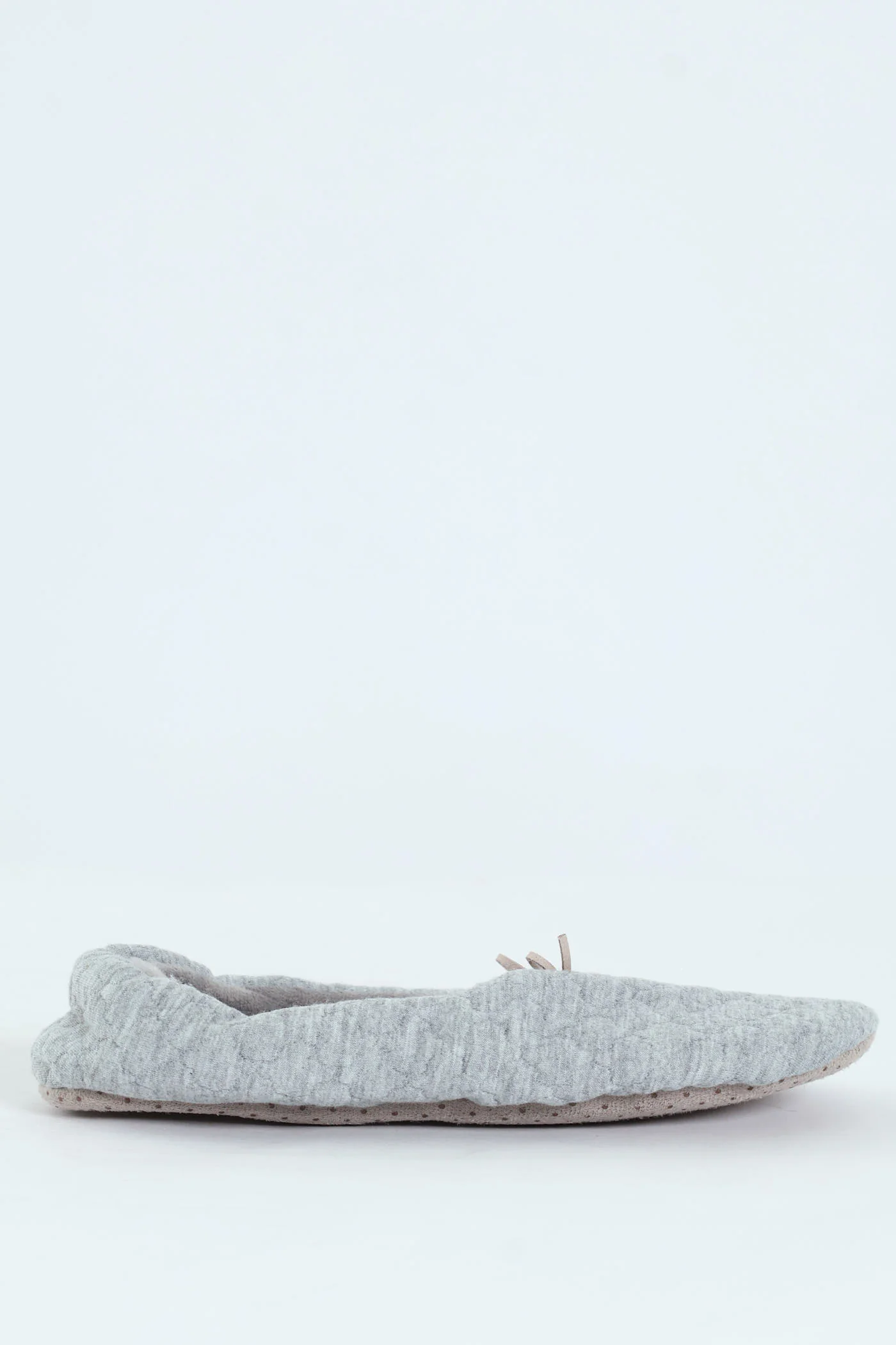 Quilted Ballerina Slipper Sock - Grey Melange - Image 3