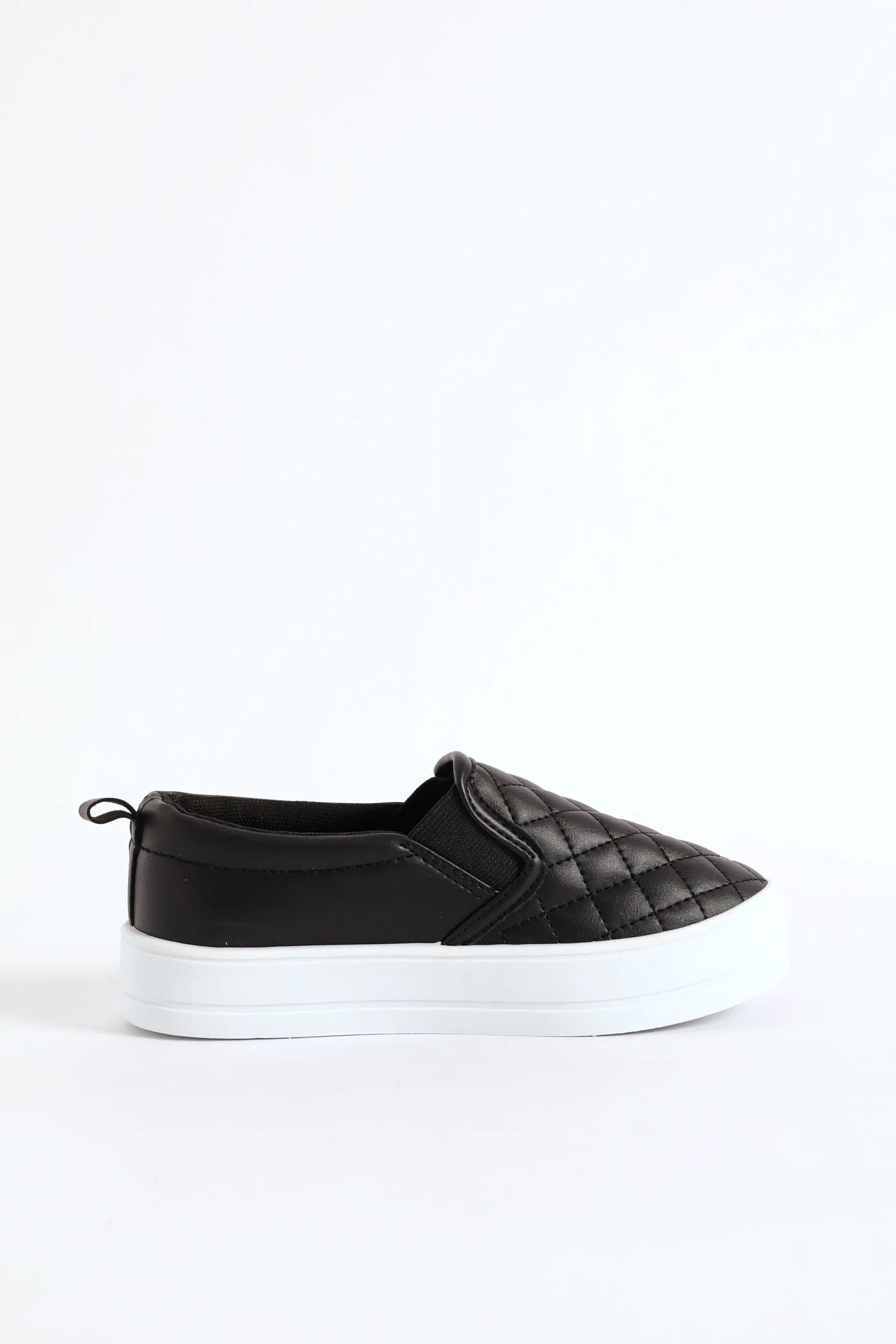 Girls Quilted Slip On Sneaker - Black - Image 4