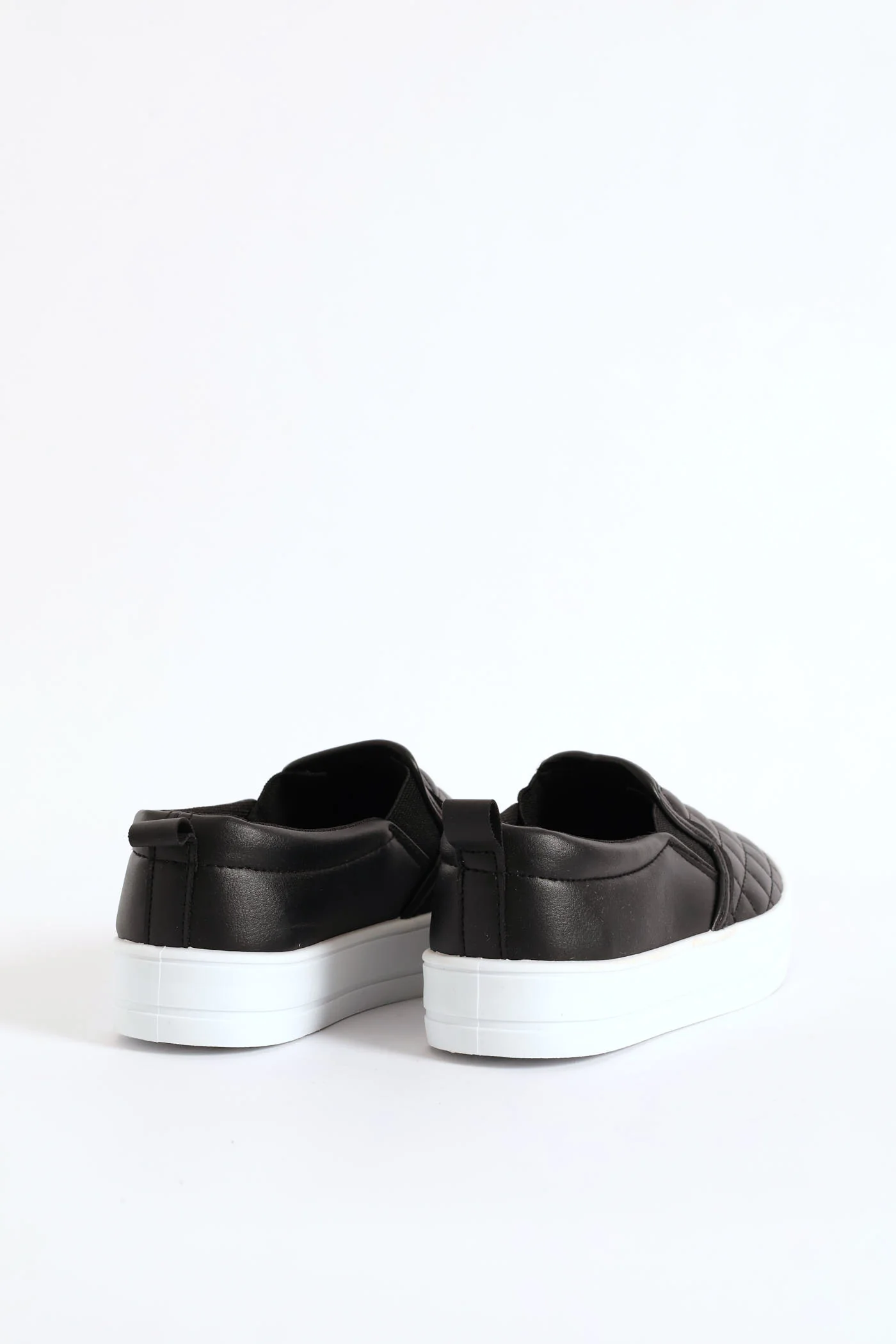 Girls Quilted Slip On Sneaker - Black - Image 6