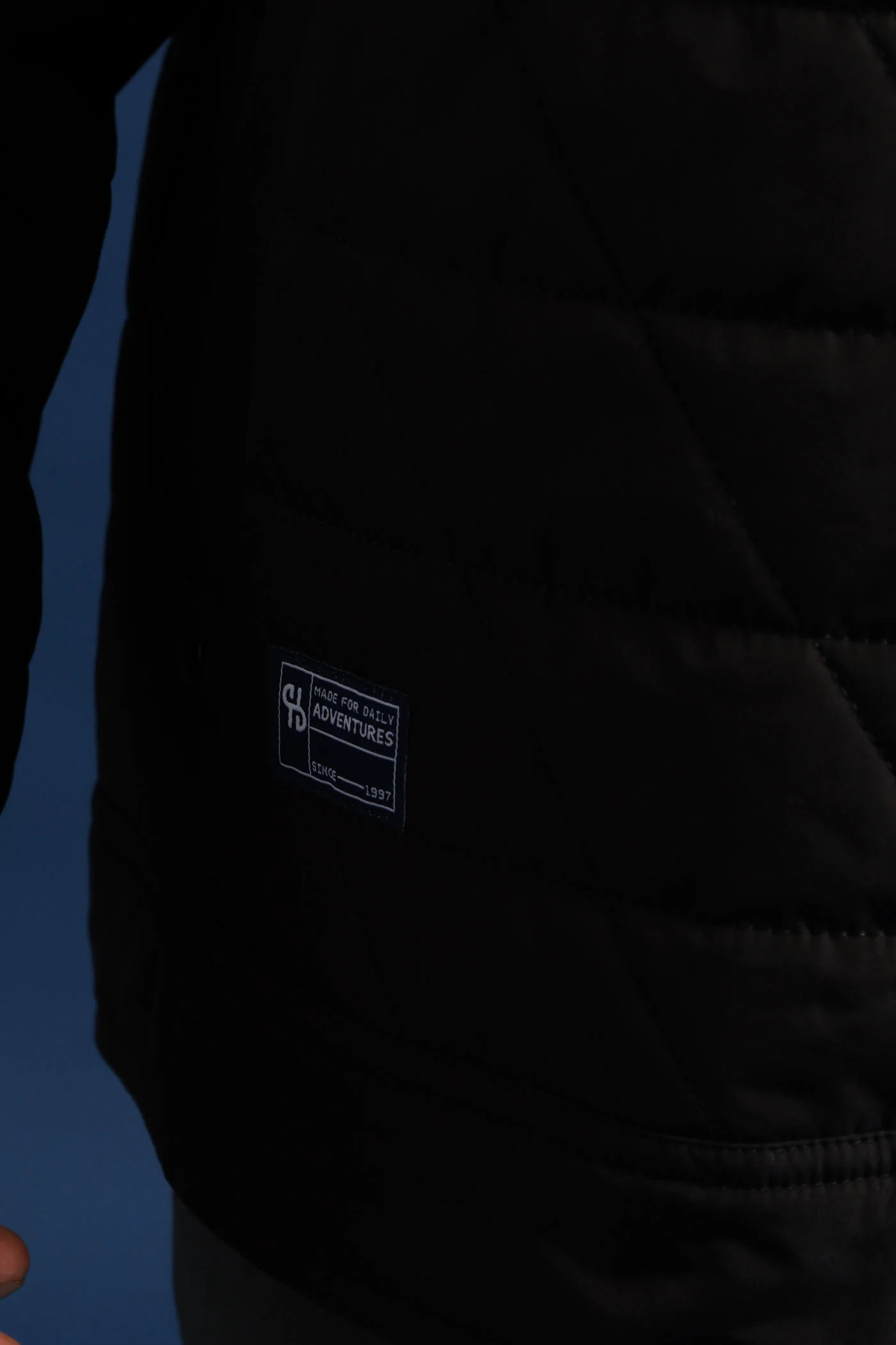 Quilted Utility Jacket - Black - Image 3