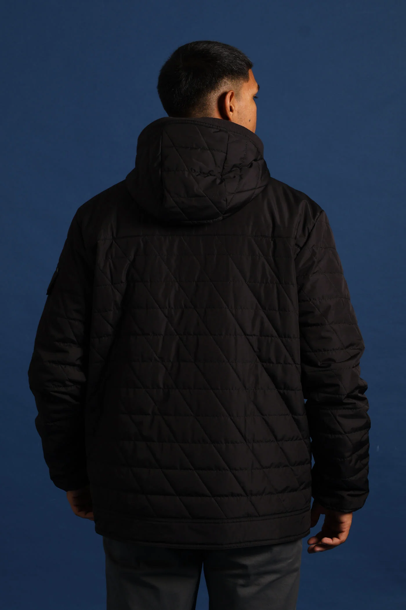Quilted Utility Jacket - Black - Image 5