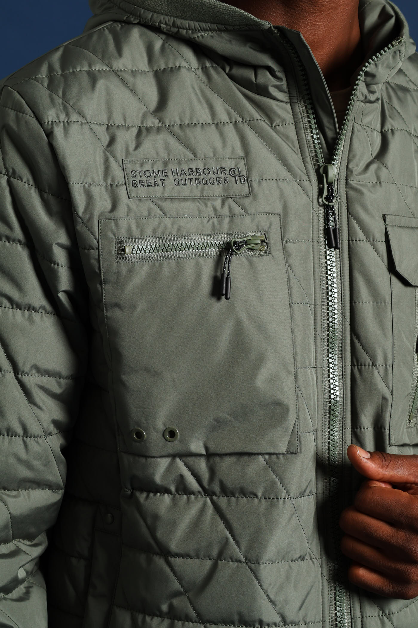 Quilted Utility Jacket - Fatigue - Image 4