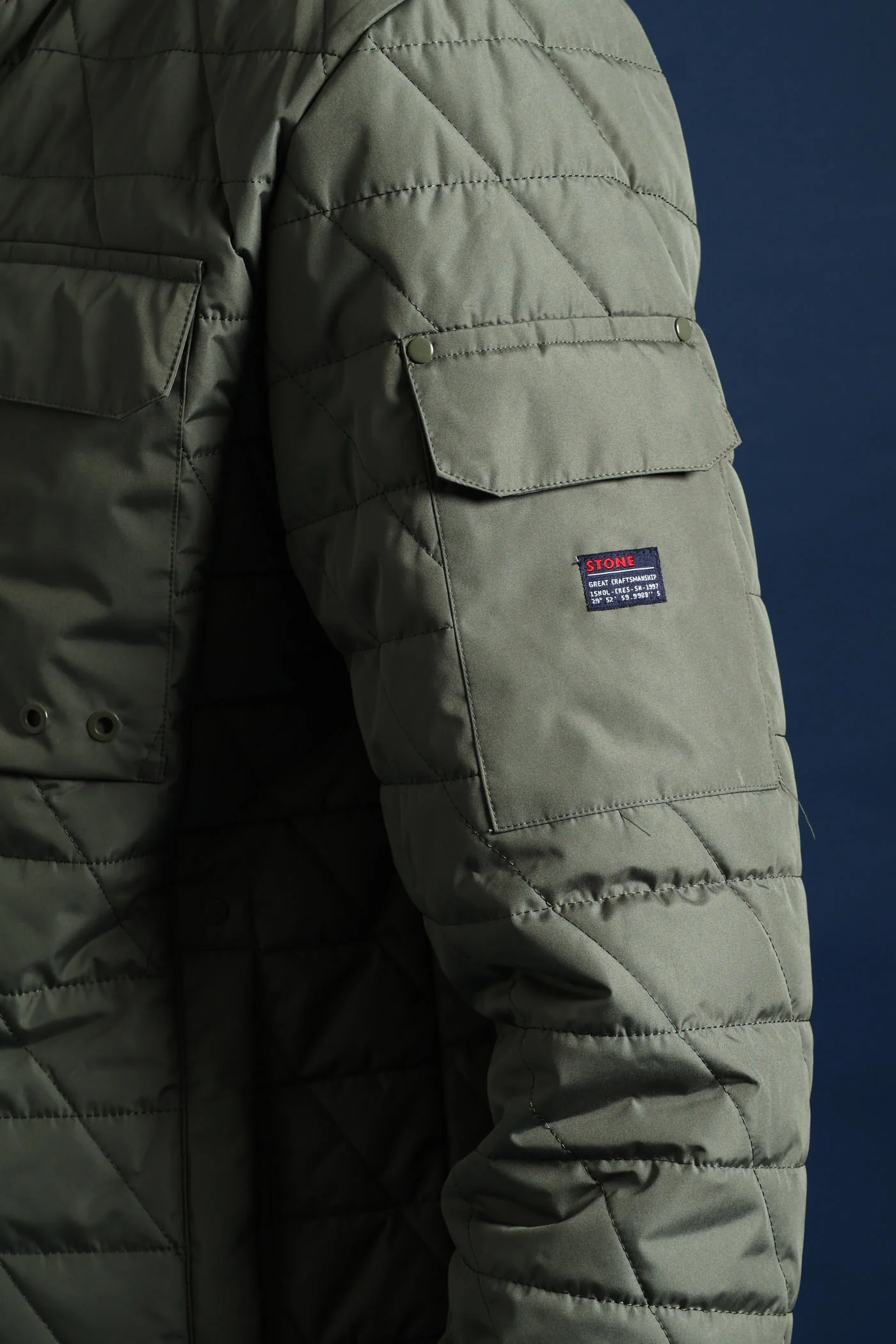 Quilted Utility Jacket - Fatigue - Image 5