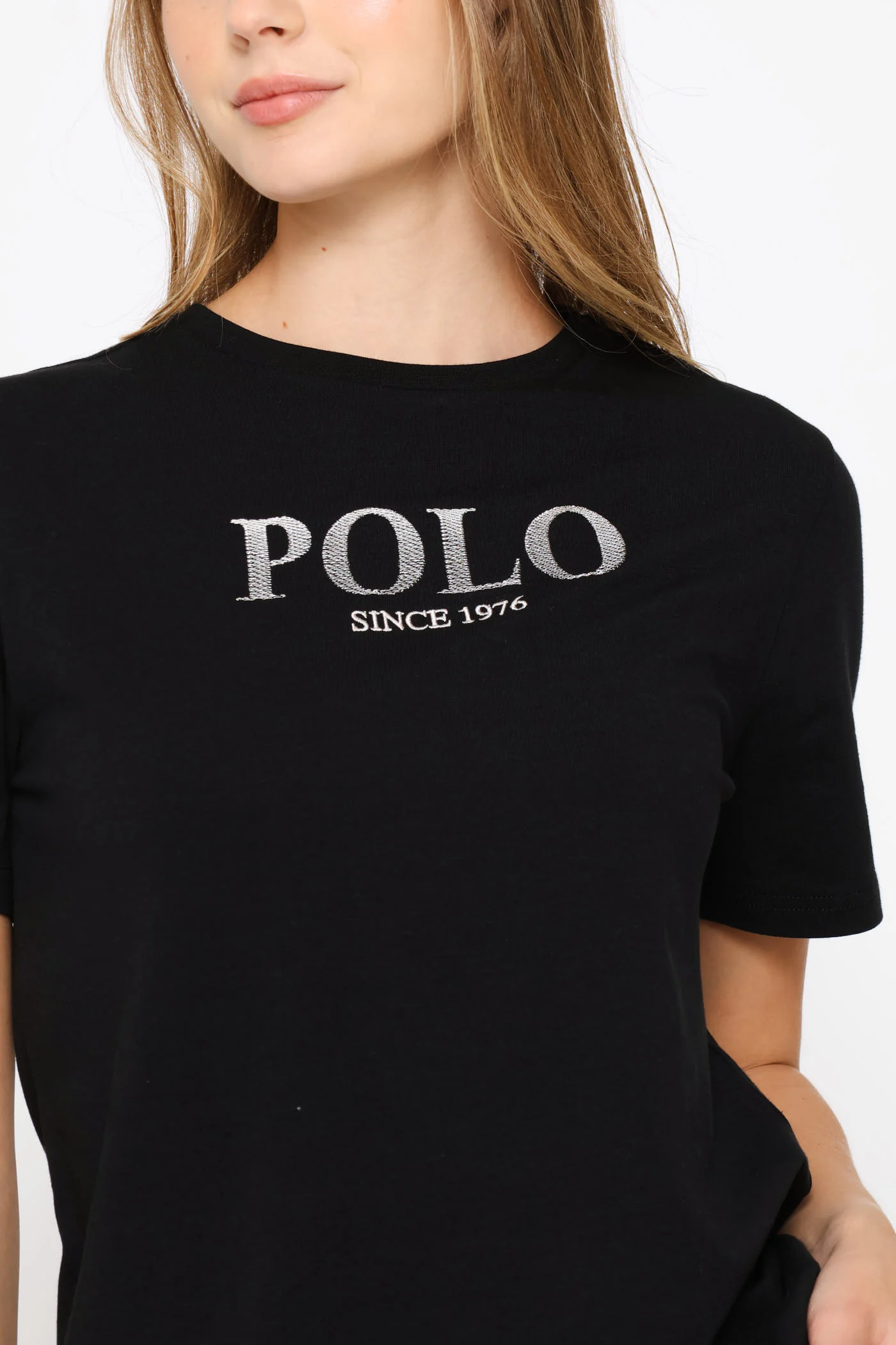 Quinn Embroidered T-Shirt - Black - Image 2
